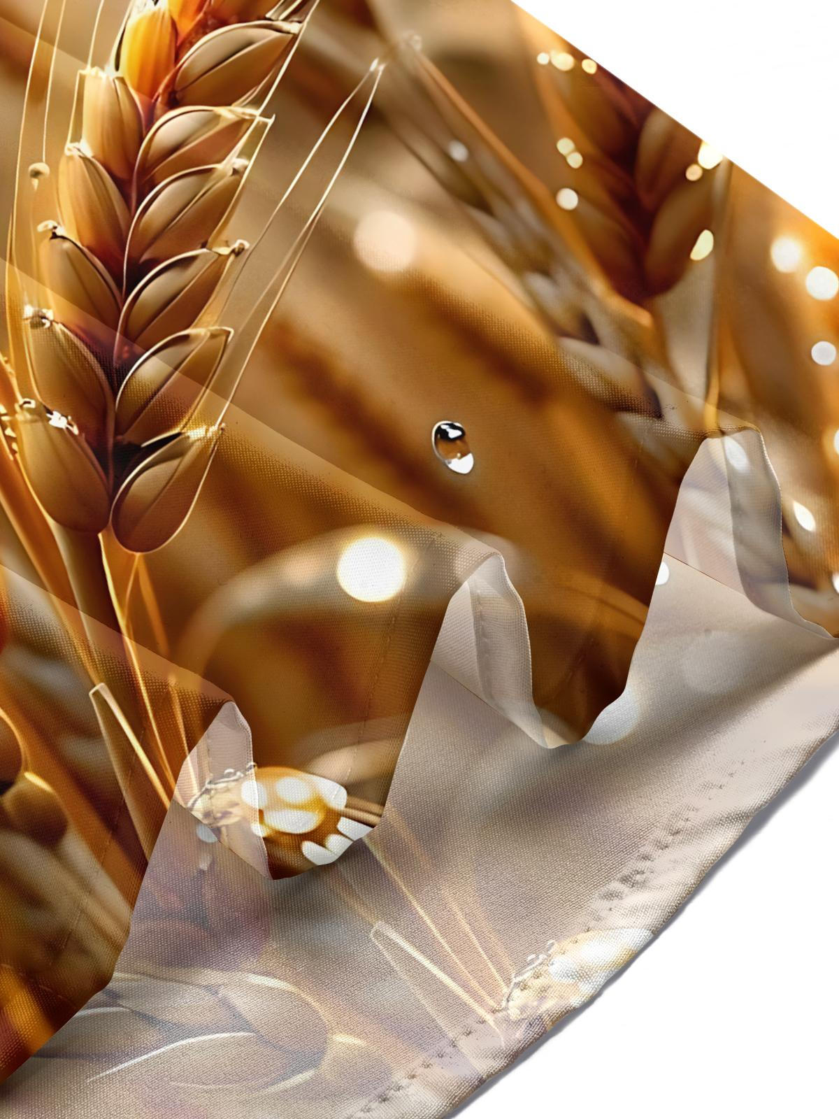 Wheat Print Men's Pocket Short Sleeve Shirts