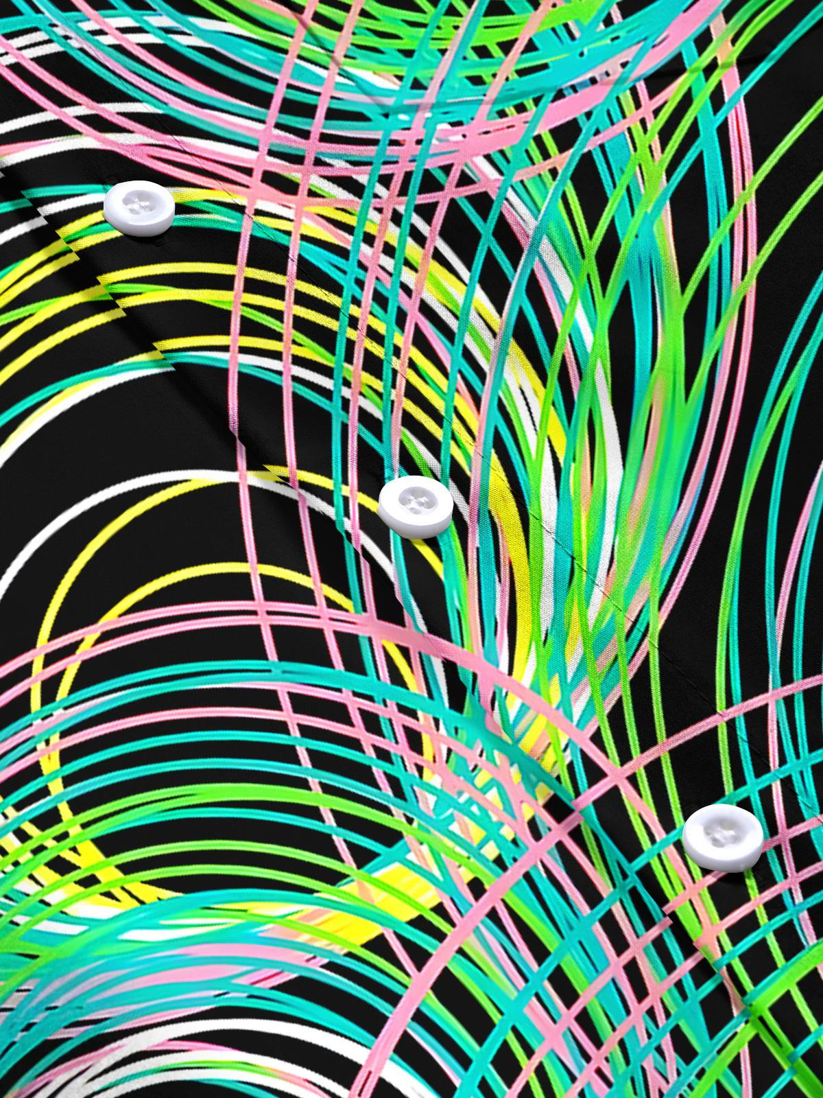 Geometry Circle Men's Pocket Short Sleeve Shirts