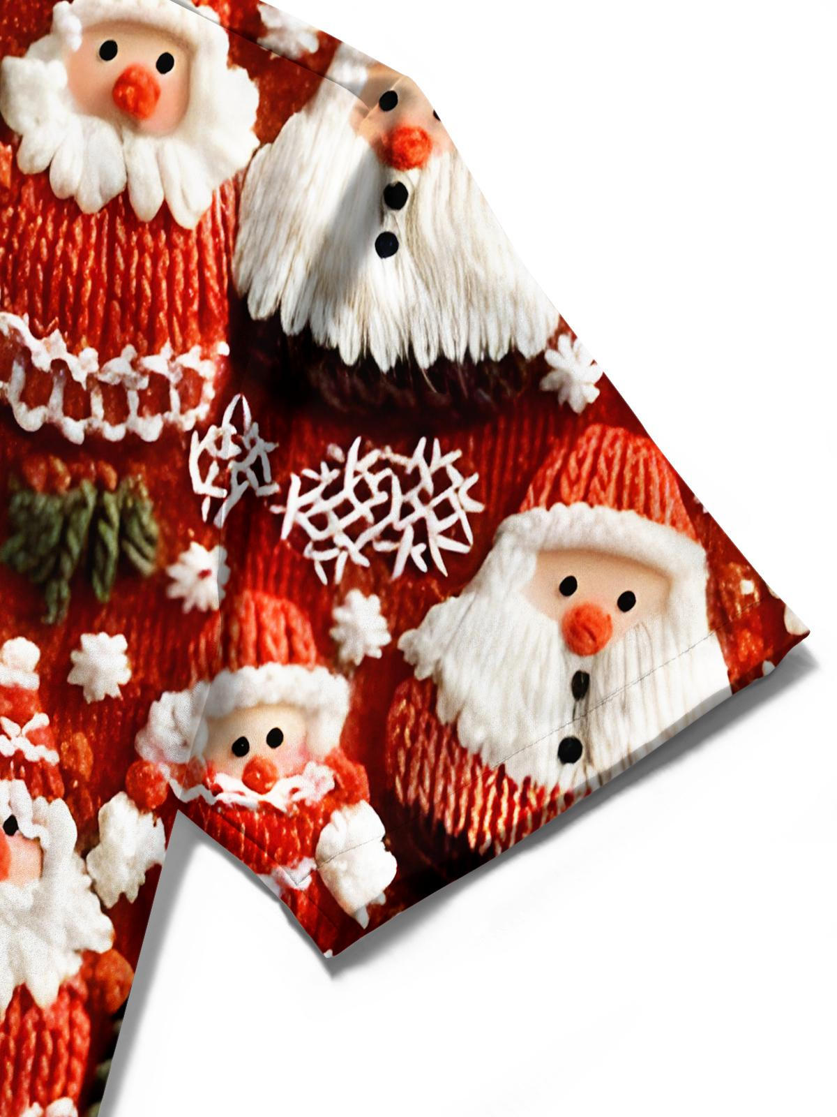 Funny Christmas Santa Claus Xmas Men's Pocket Short Sleeve Shirts