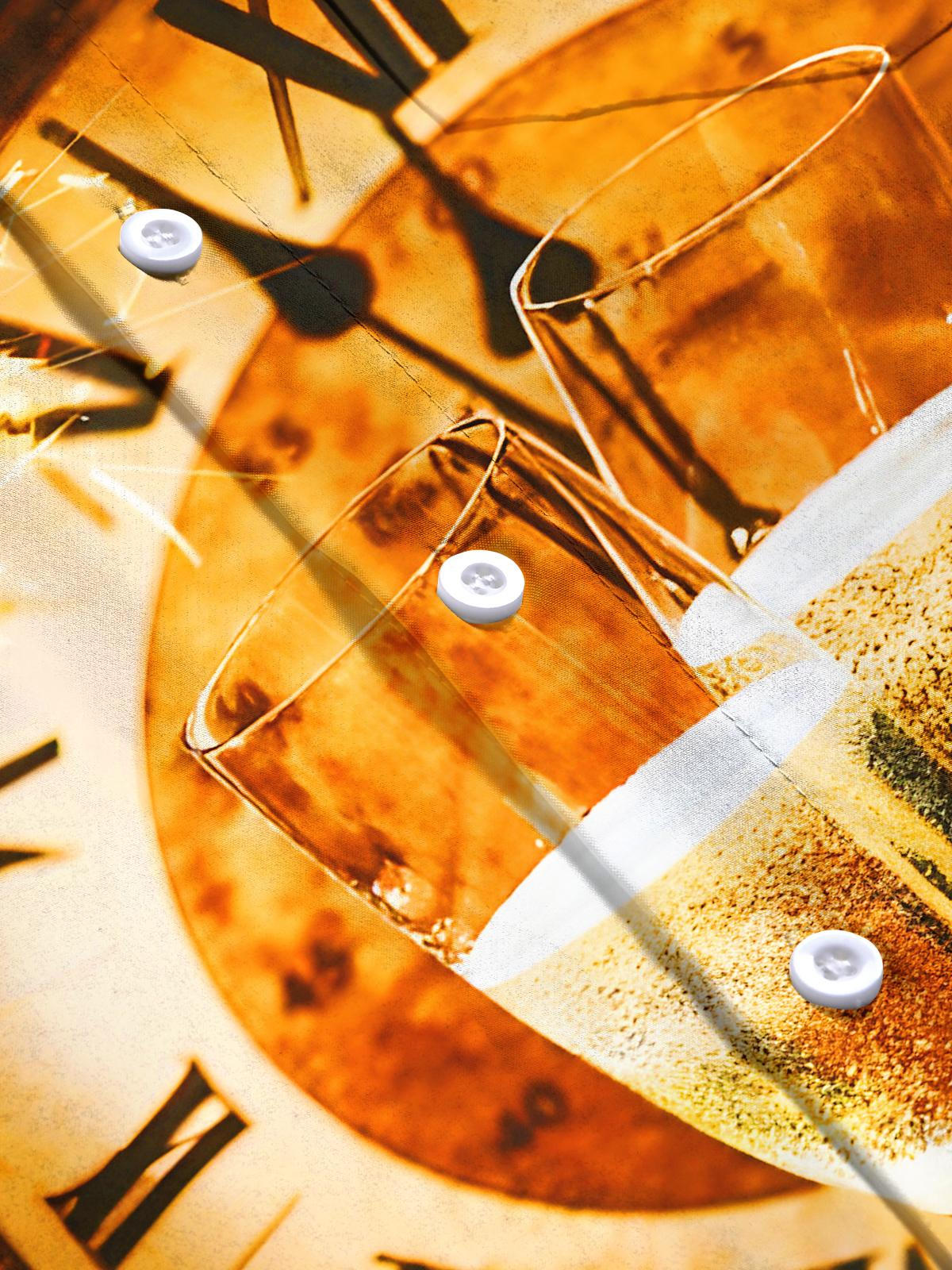 Festive Champagne Fireworks Countdown Clock Men's Pocket Short Sleeve Shirts