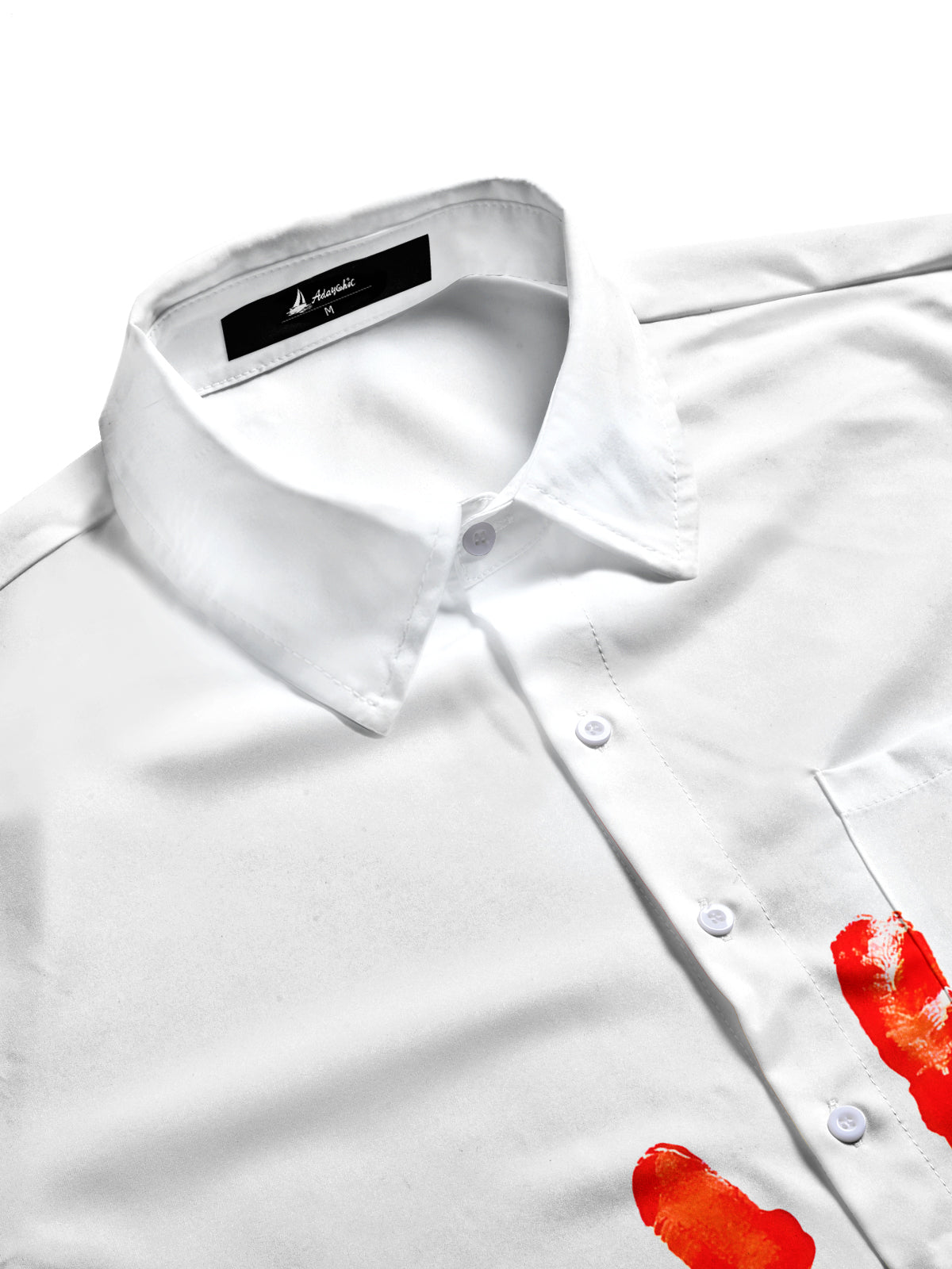 Palm Print Men's Pocket Short Sleeve Shirts