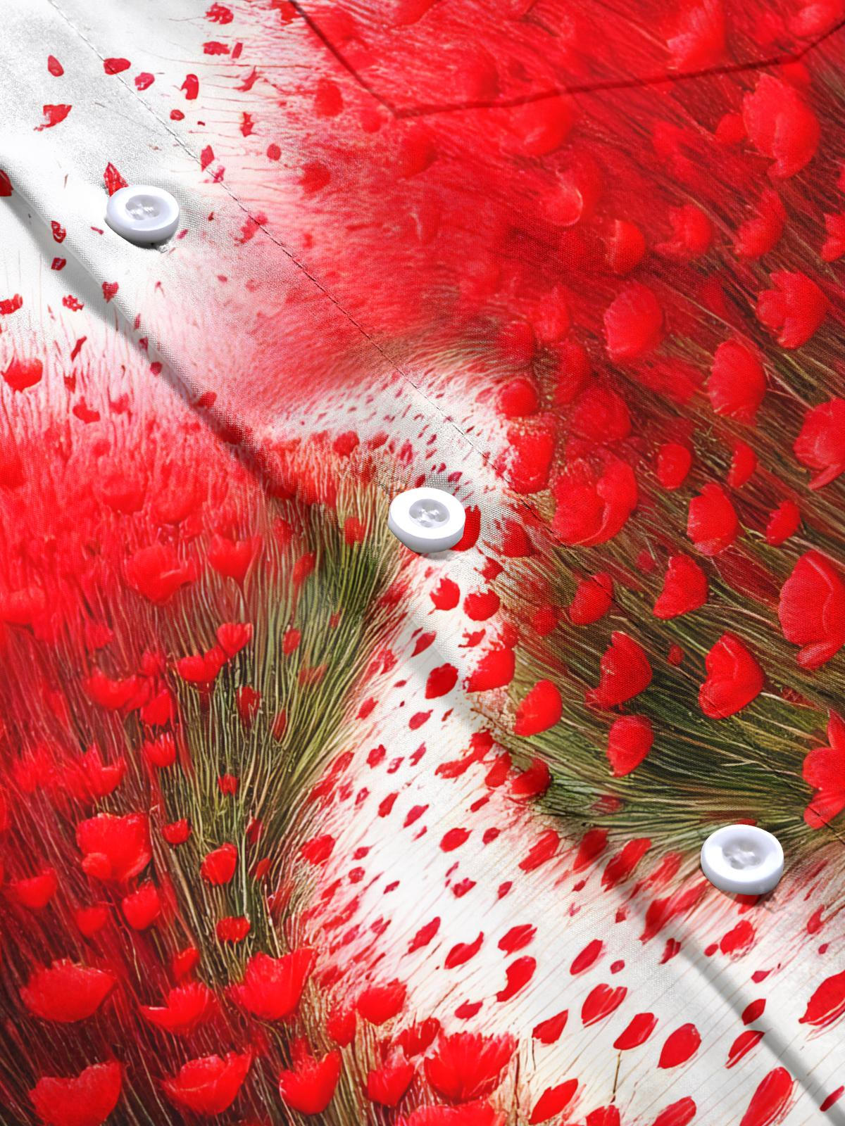 Floral Print Men's Pocket Short Sleeve Shirts