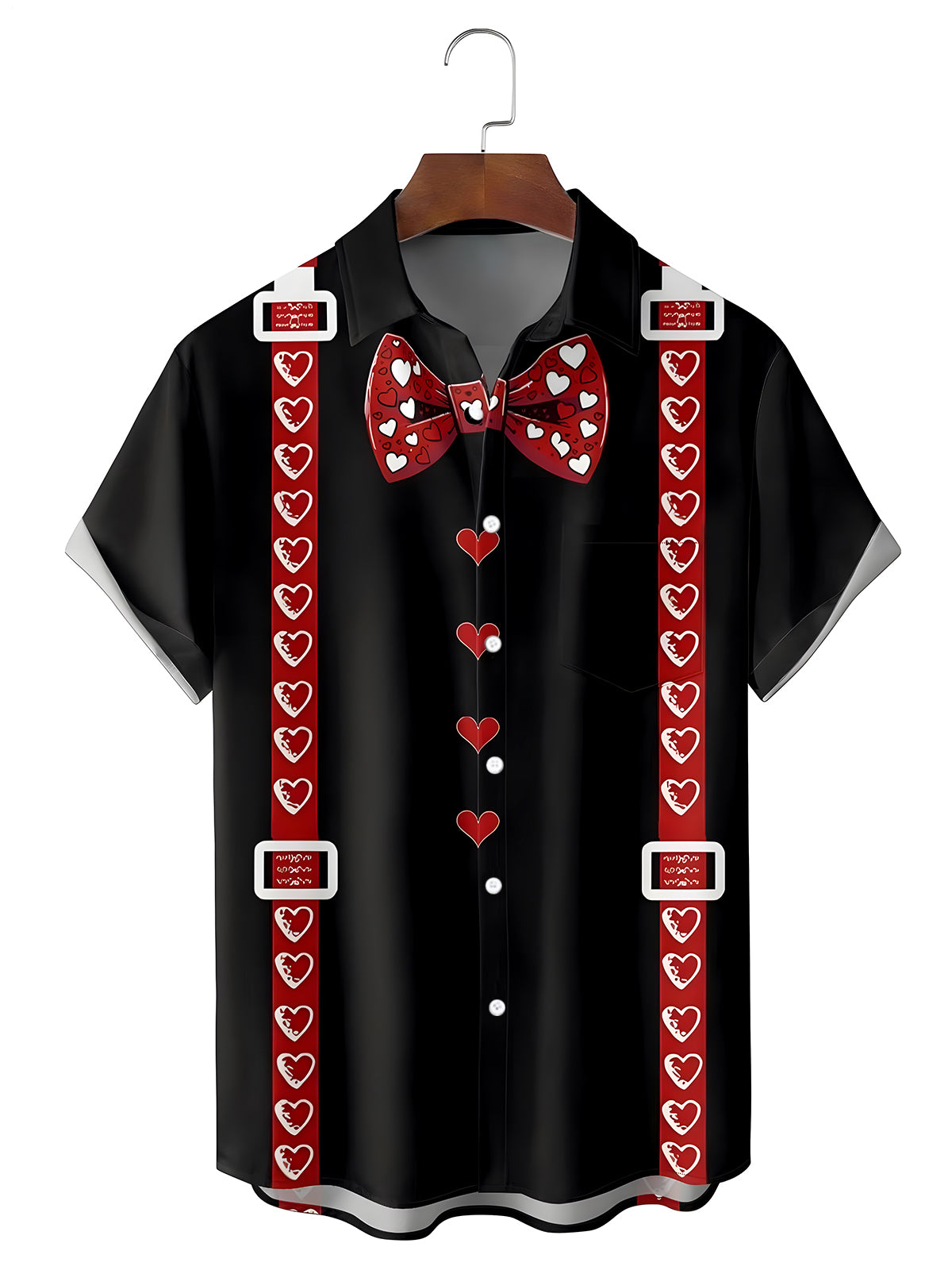 Funny Valentine's Day Men's Pocket Short Sleeve Shirts