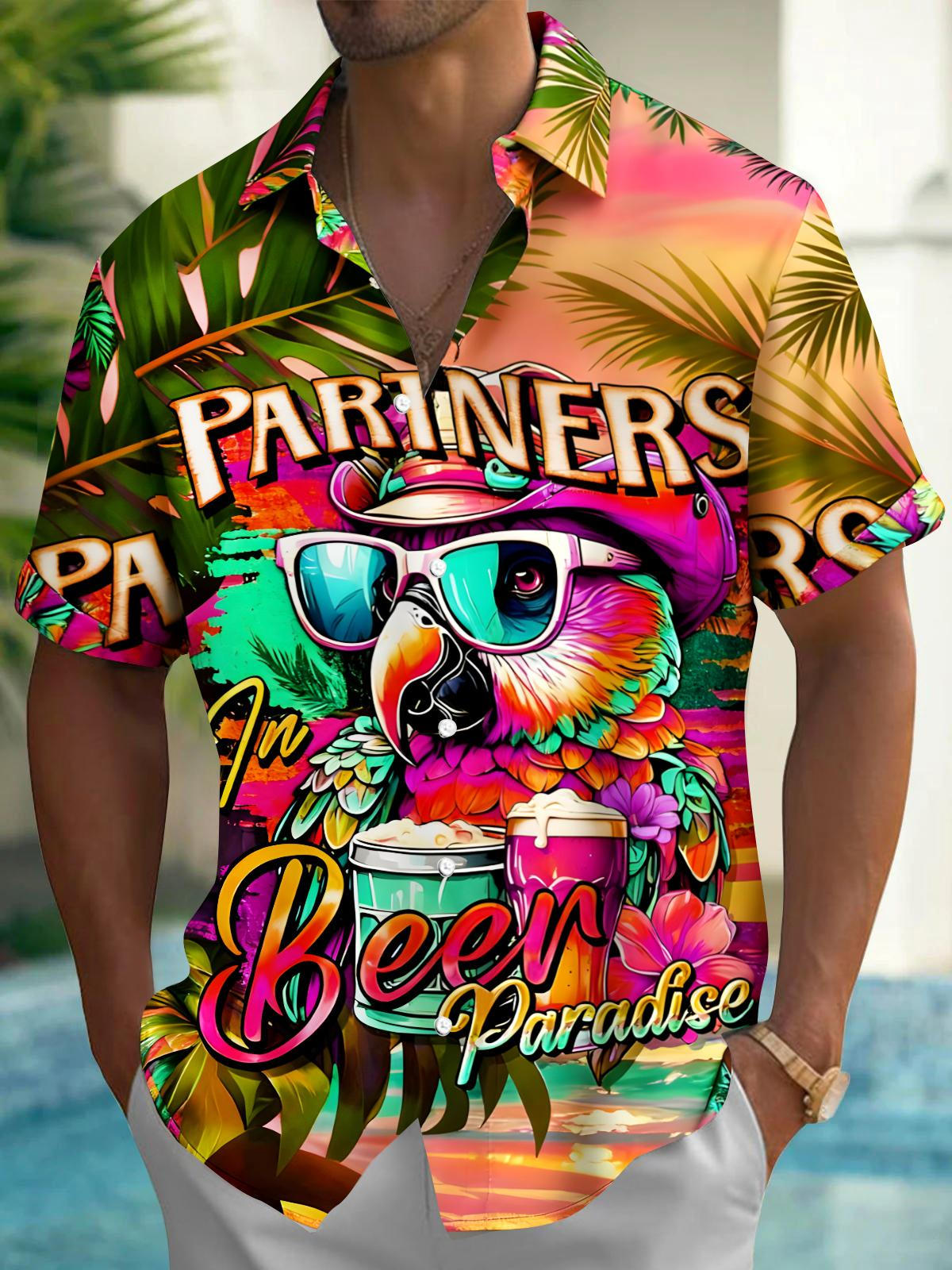 Parrot Men's Pocket Short Sleeve Shirts