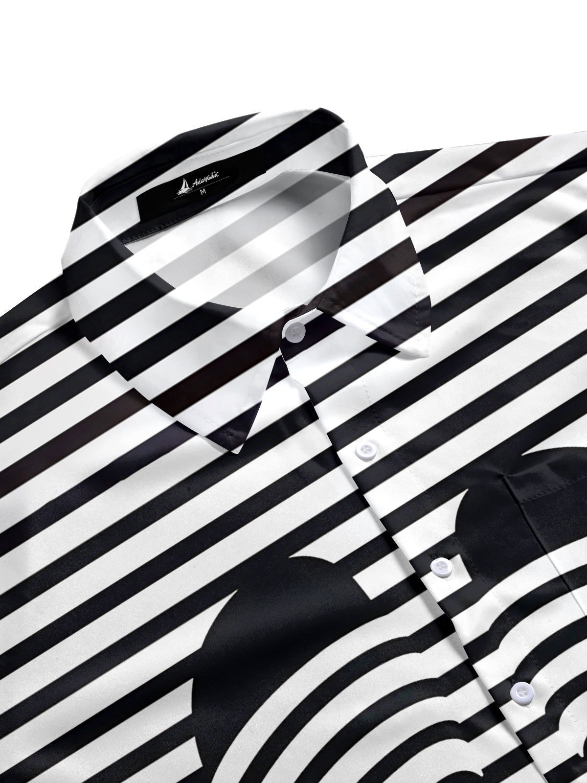 Striped Slipper Print Men's Pocket Short Sleeve Shirts