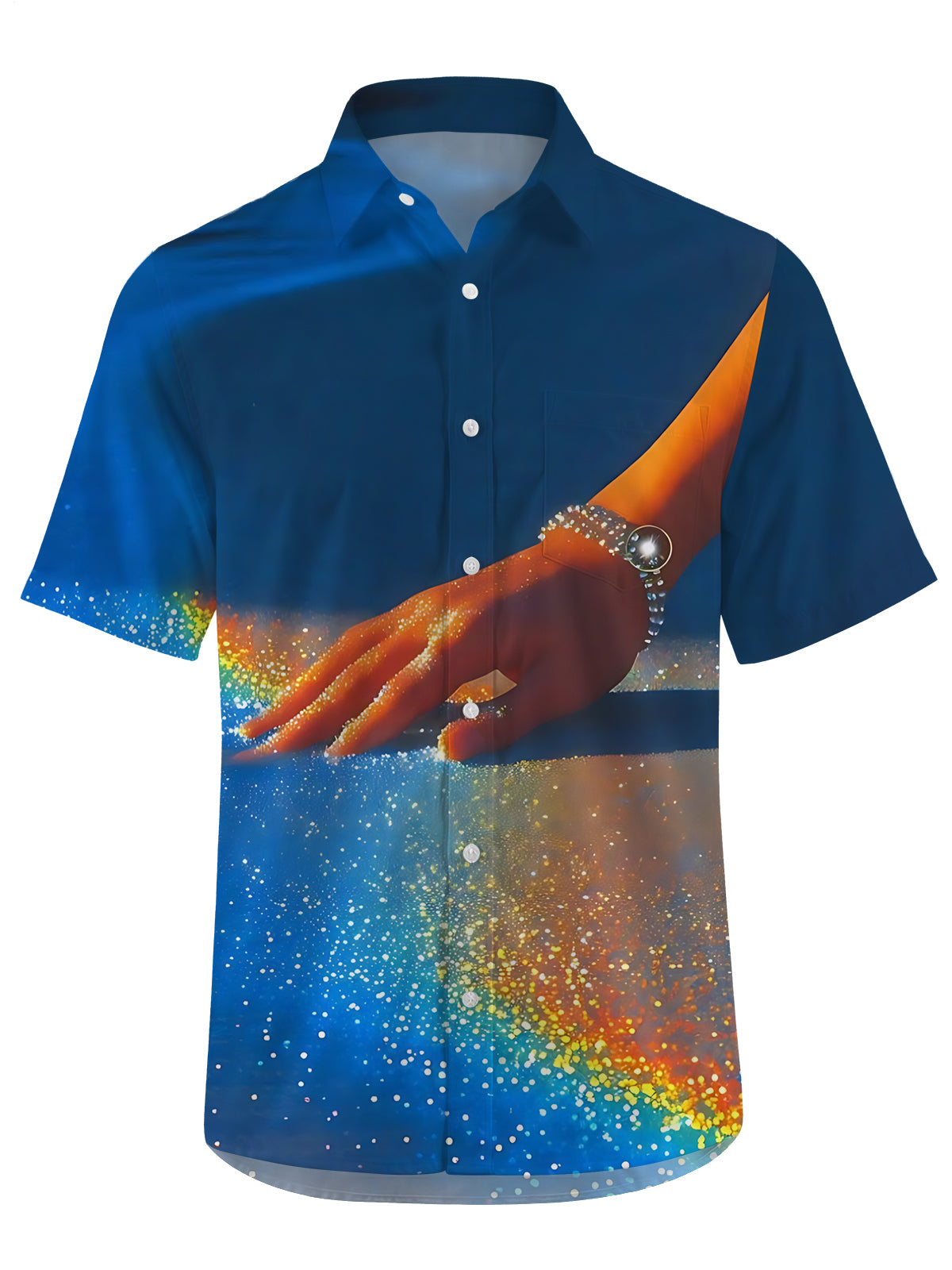 Art Print Men's Pocket Short Sleeve Shirts