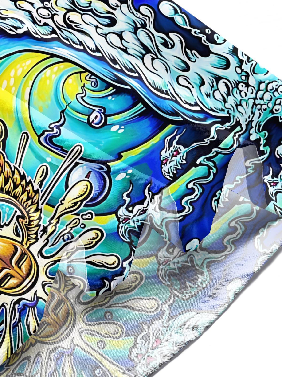 Abstract Art Print Men's Pocket Short Sleeve Shirts