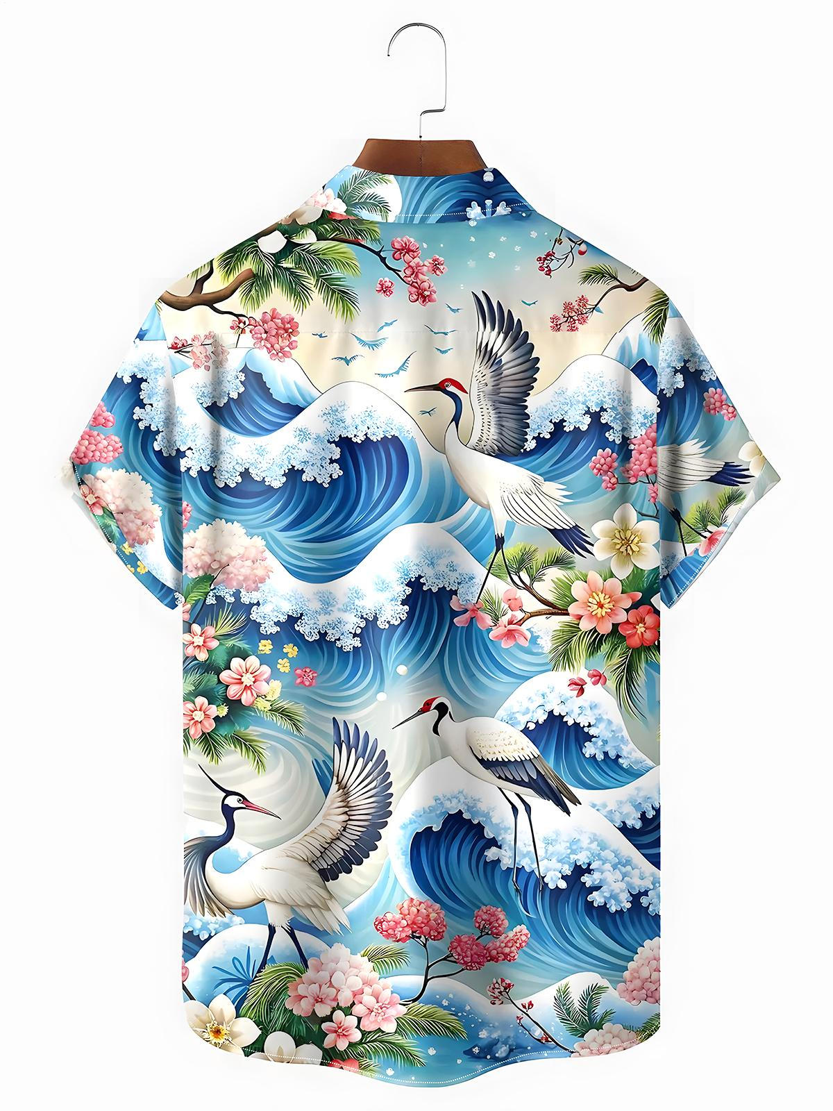 Crane Waves Men's Pocket Short Sleeve Shirts