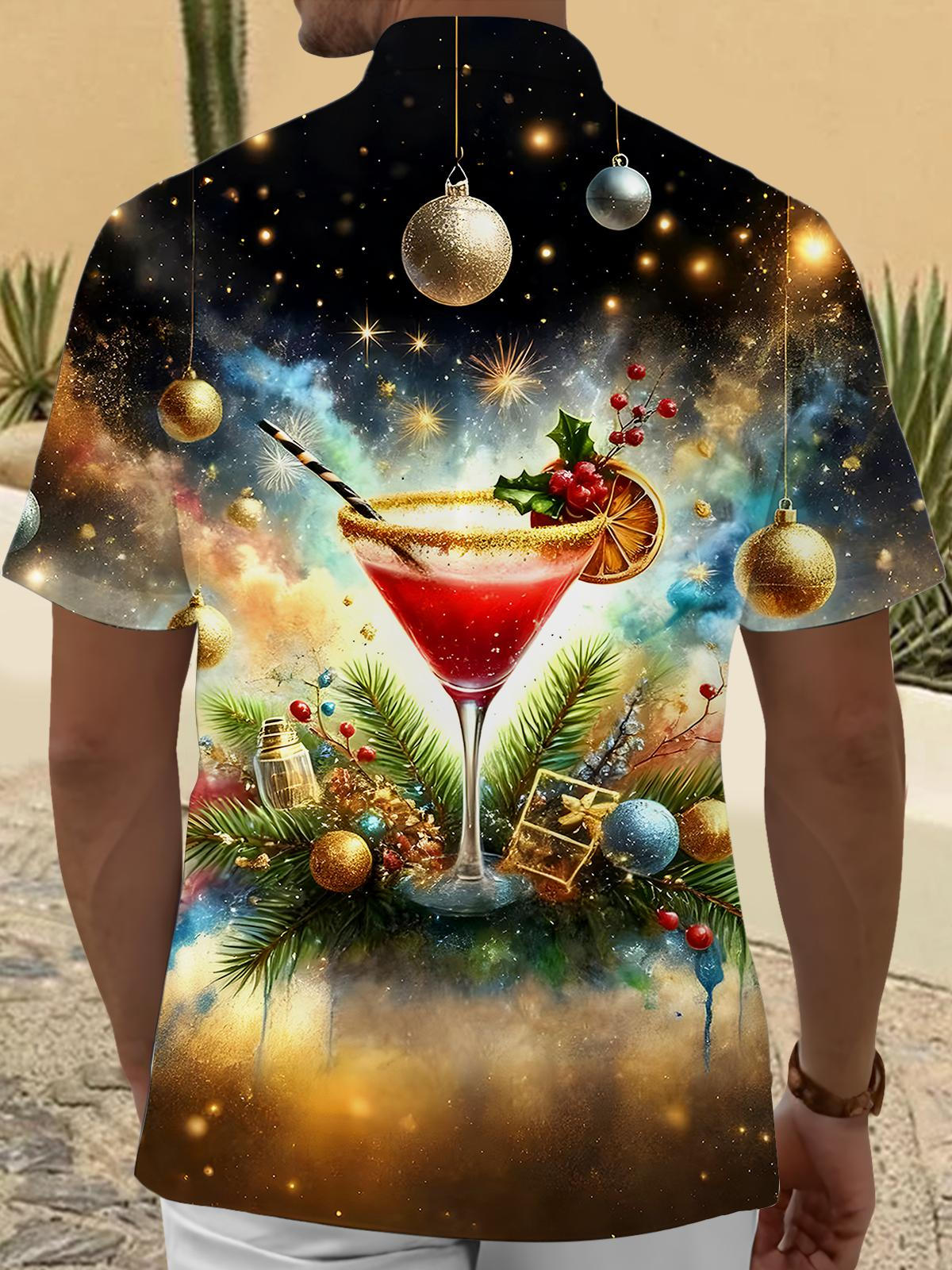 Cocktail Men's Pocket Short Sleeve Shirts