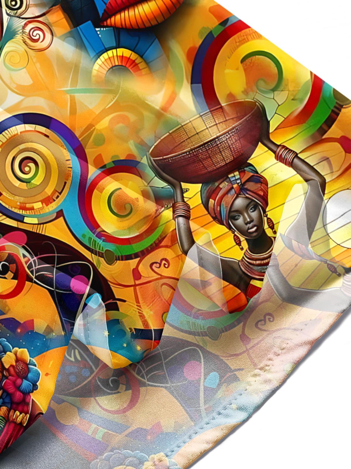 Vintage Art Print Men's Pocket Long Sleeve Shirts