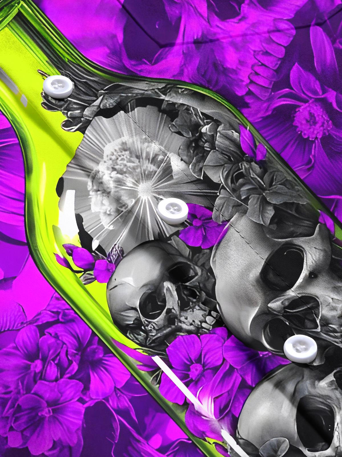 Skull Bottle Men's Pocket Short Sleeve Shirts