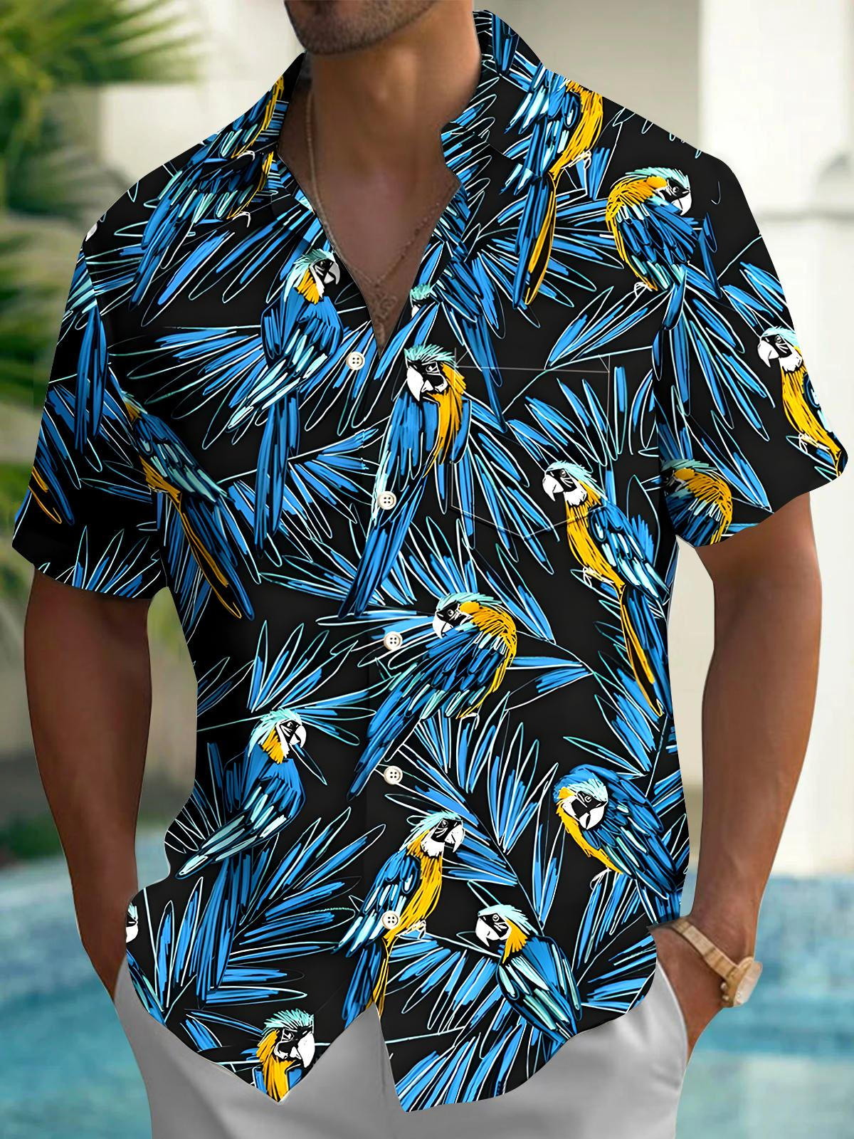 Parrot Men's Pocket Short Sleeve Shirts