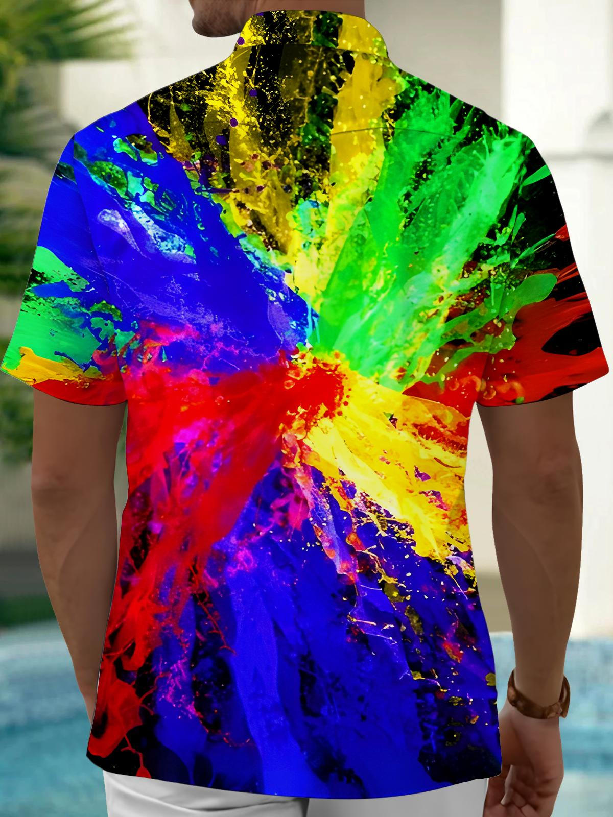 Tie Dye Men's Pocket Short Sleeve Shirts