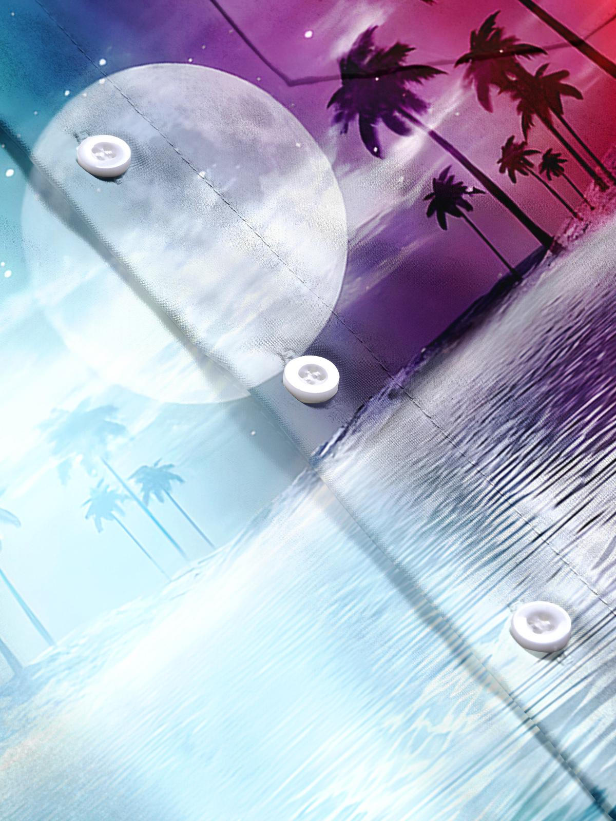 Hawaiian Coconut Tree Men's Pocket Short Sleeve Shirts