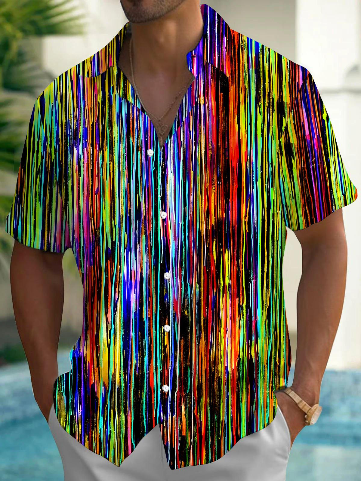 Tie Dye Men's Pocket Short Sleeve Shirts