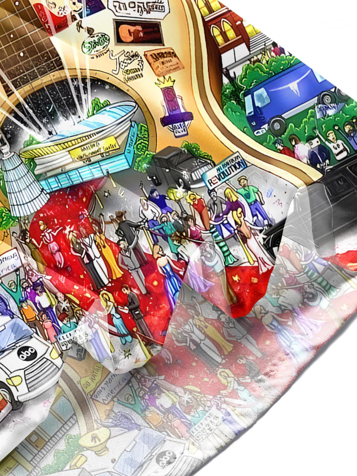 Music Guitar Men's Pocket Short Sleeve Shirts