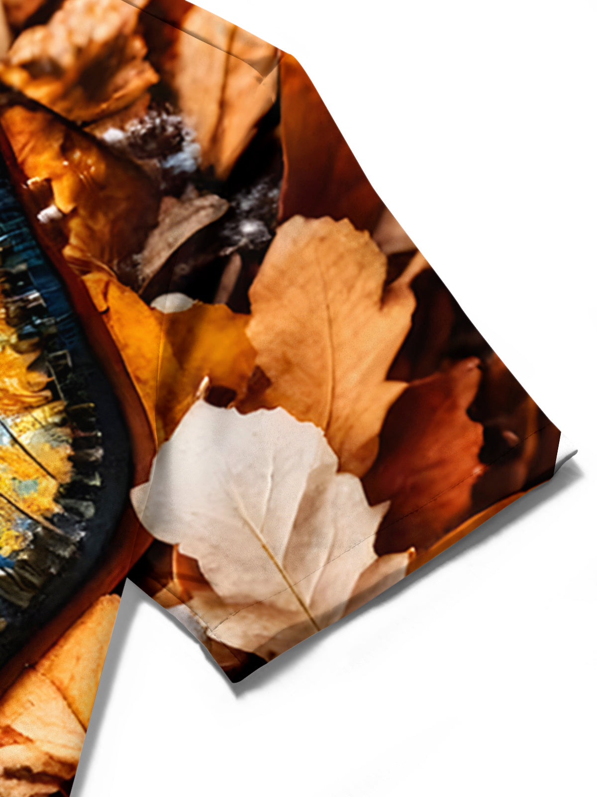 Autumn Winter Leaf Men's Pocket Short Sleeve Shirts