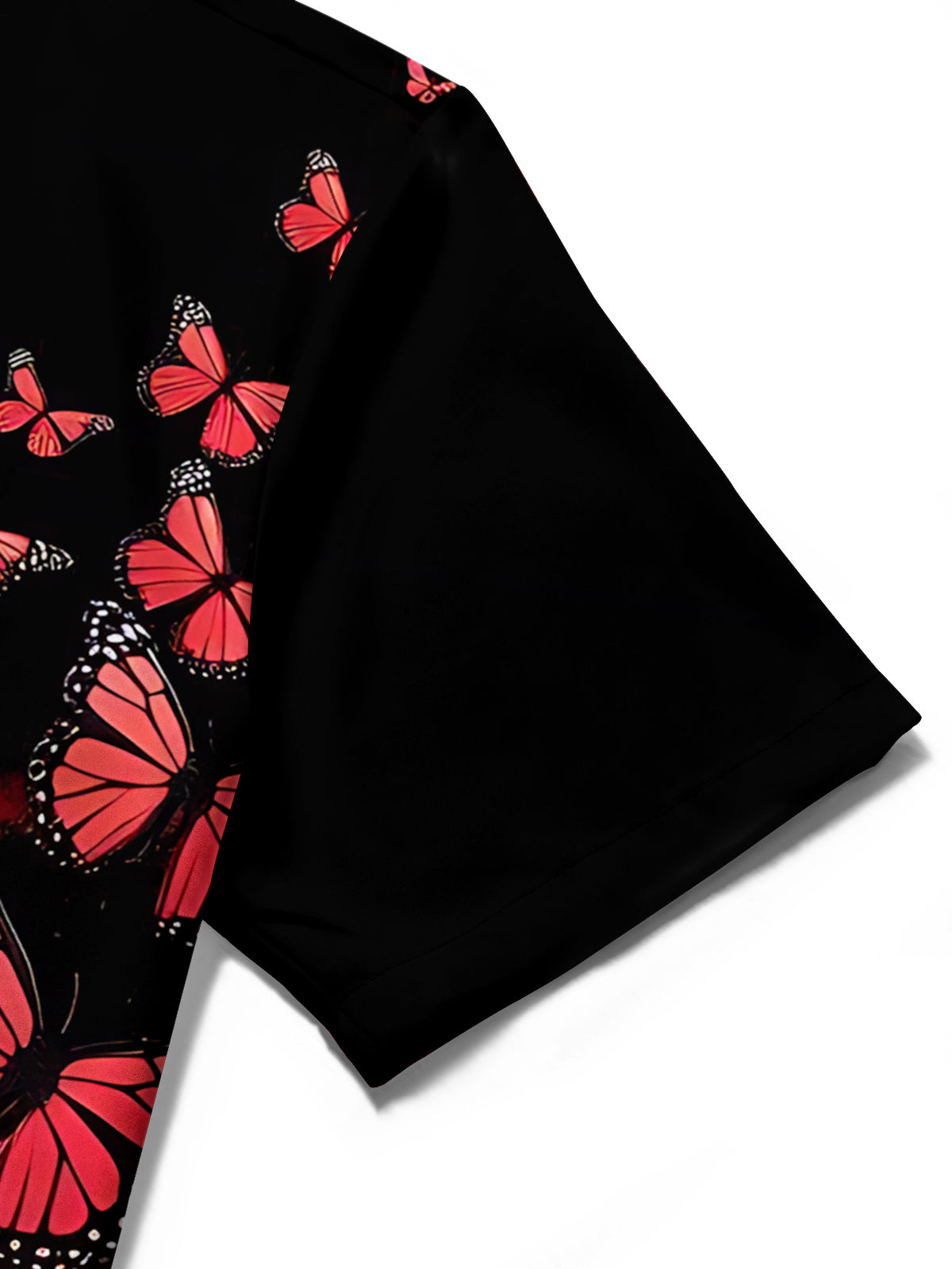 Butterfly Heart Print Men's Pocket Short Sleeve Shirts