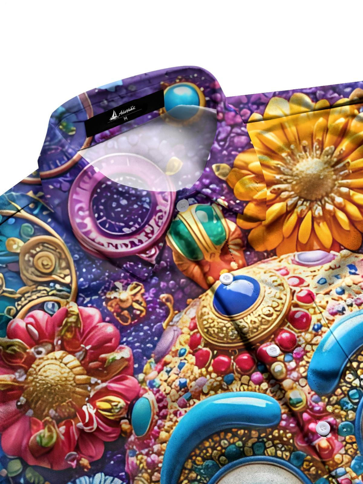 Funny Print Men's Pocket Short Sleeve Shirts