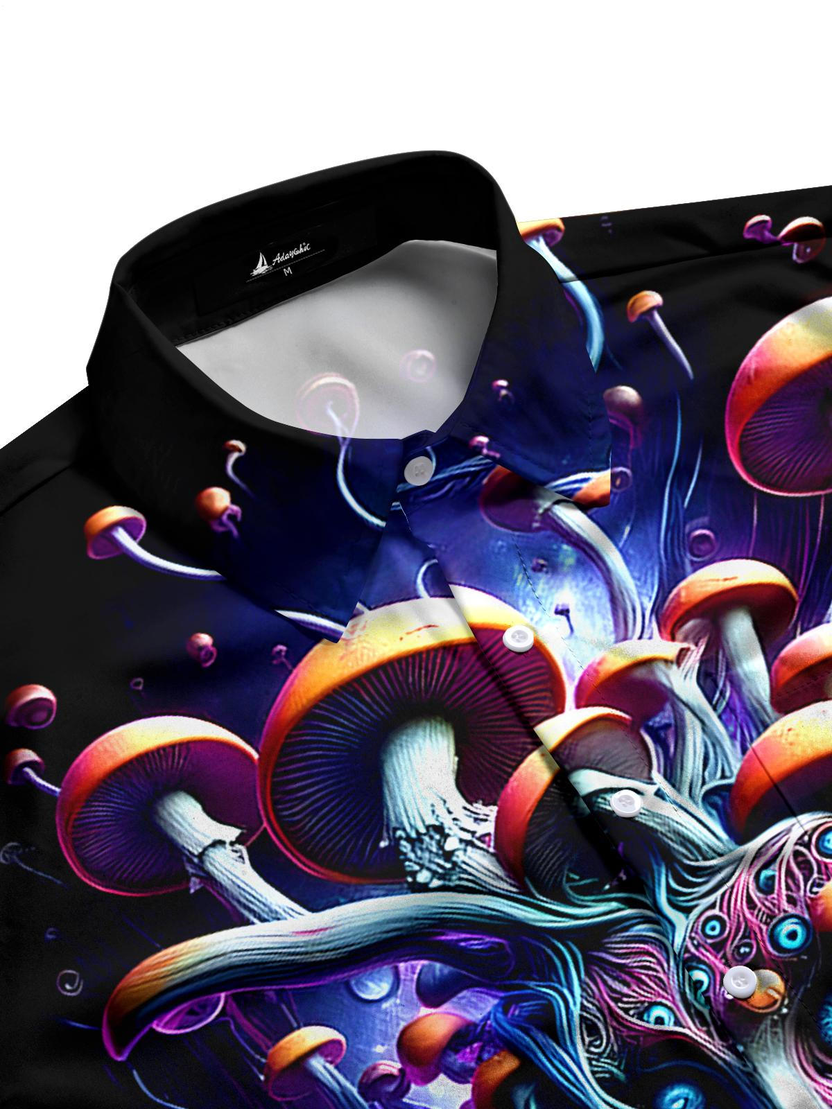 Mushroom Tree Men's Pocket Short Sleeve Shirts