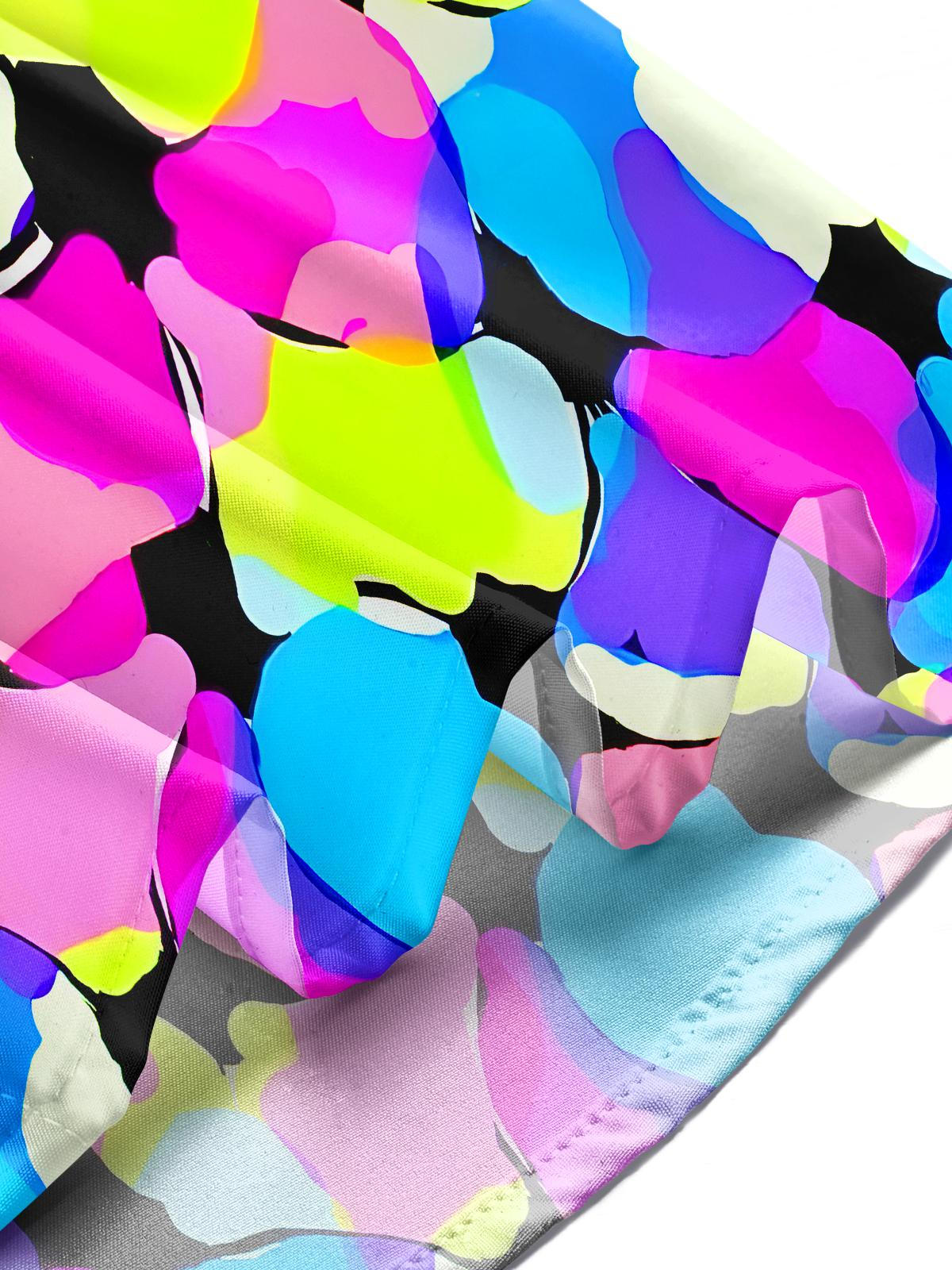 Psychedelic Colorful Abstract Geometry Men's Pocket Long Sleeve Shirts