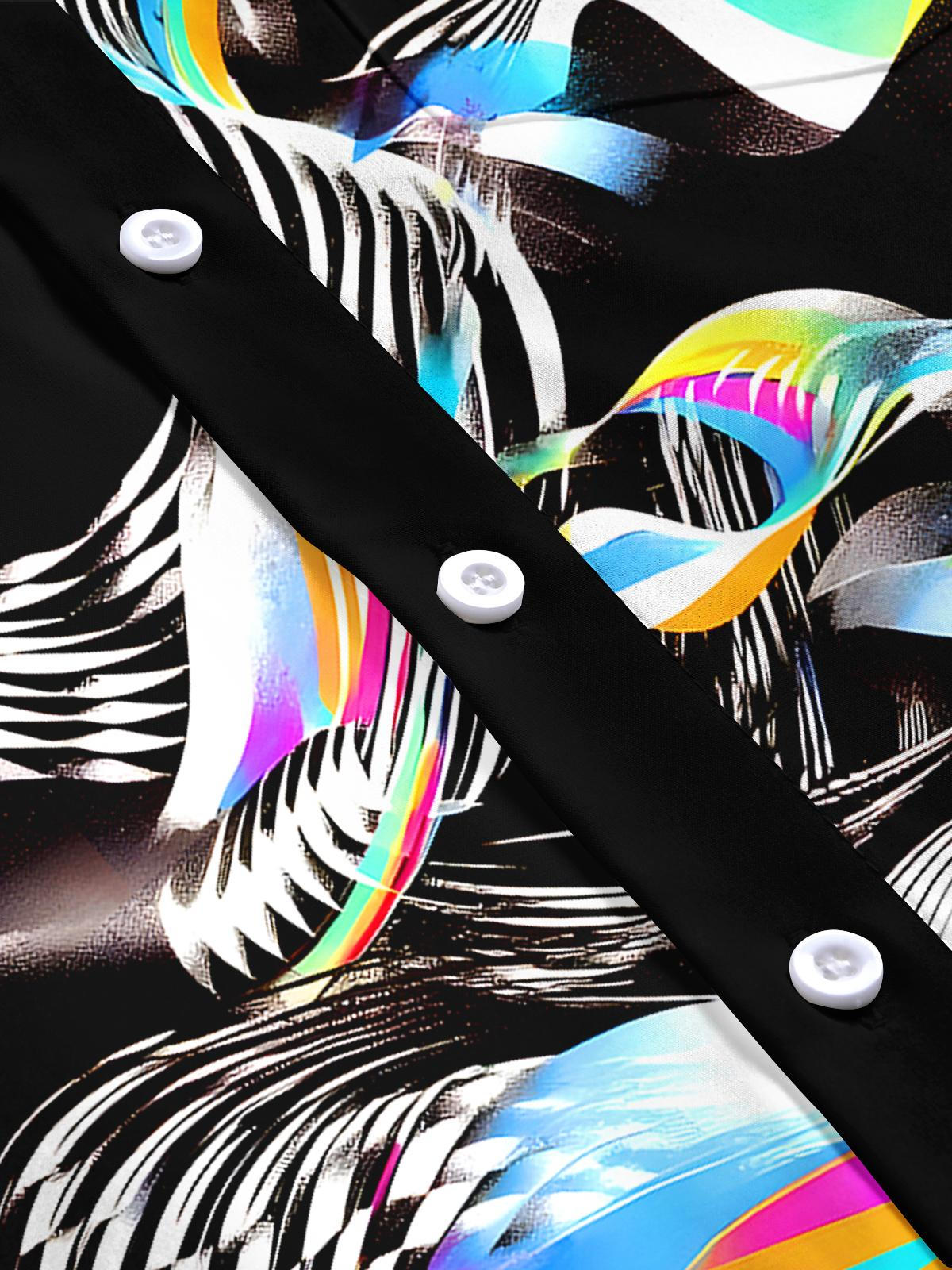 Tie Dye Abstract Men's Pocket Short Sleeve Shirts