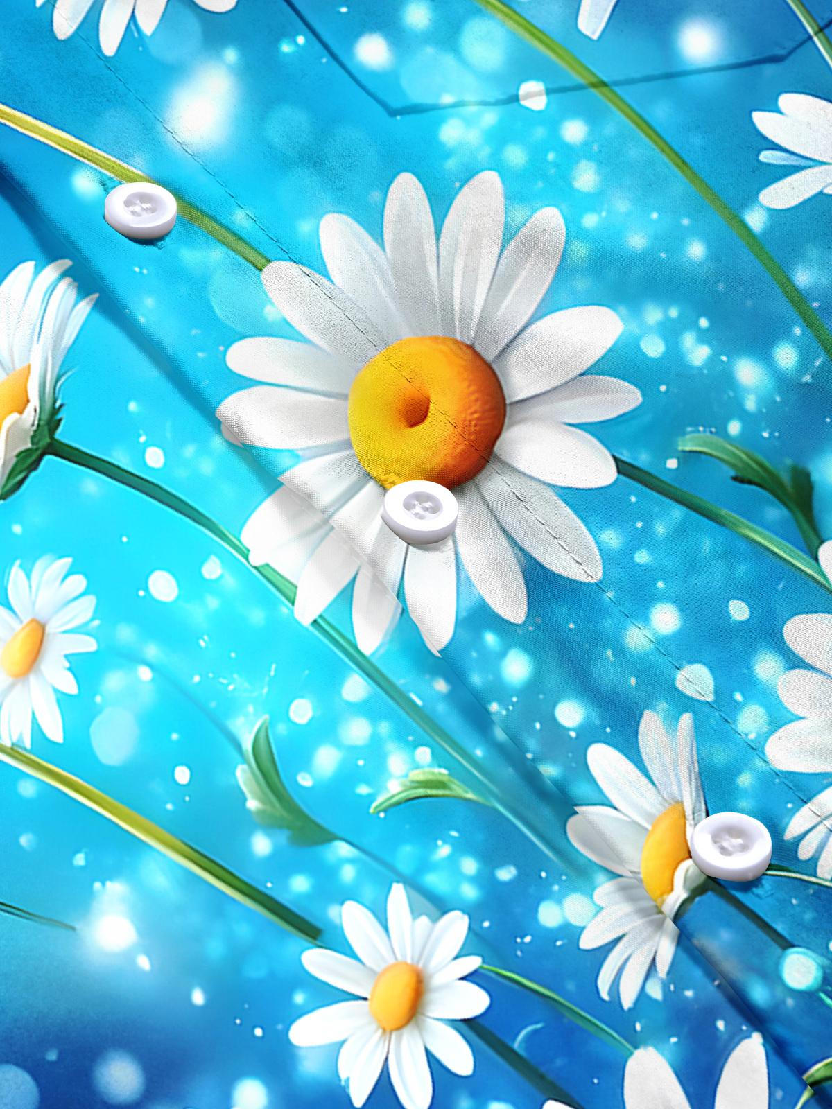 Hawaiian Floral Men's Pocket Short Sleeve Shirts