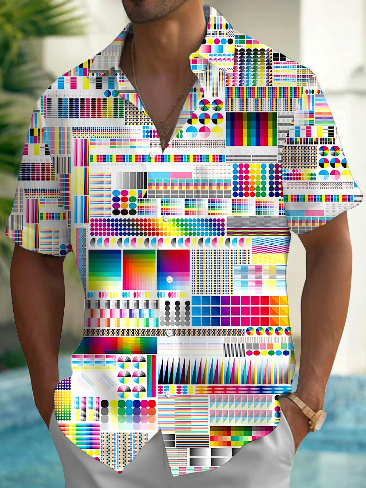 Geometry Men's Pocket Short Sleeve Shirts