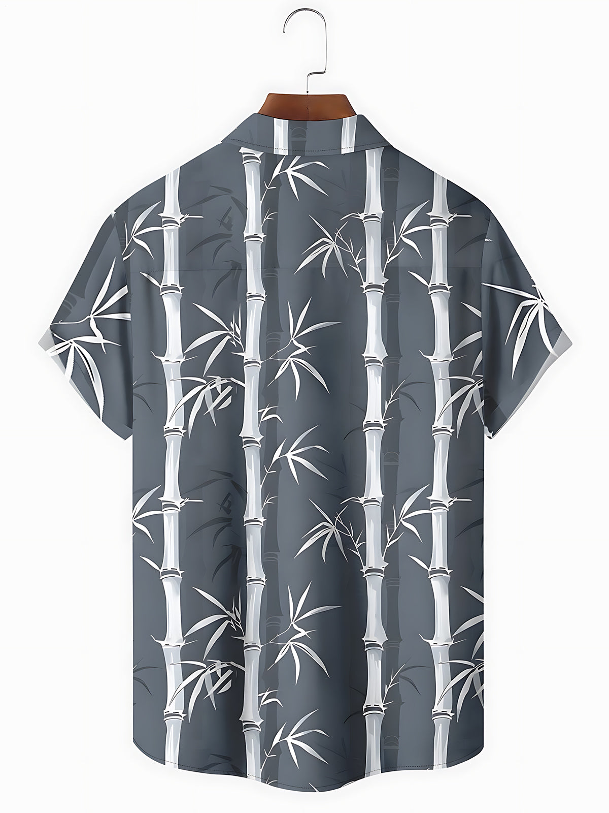 Bamboo Print Men's Pocket Short Sleeve Shirts