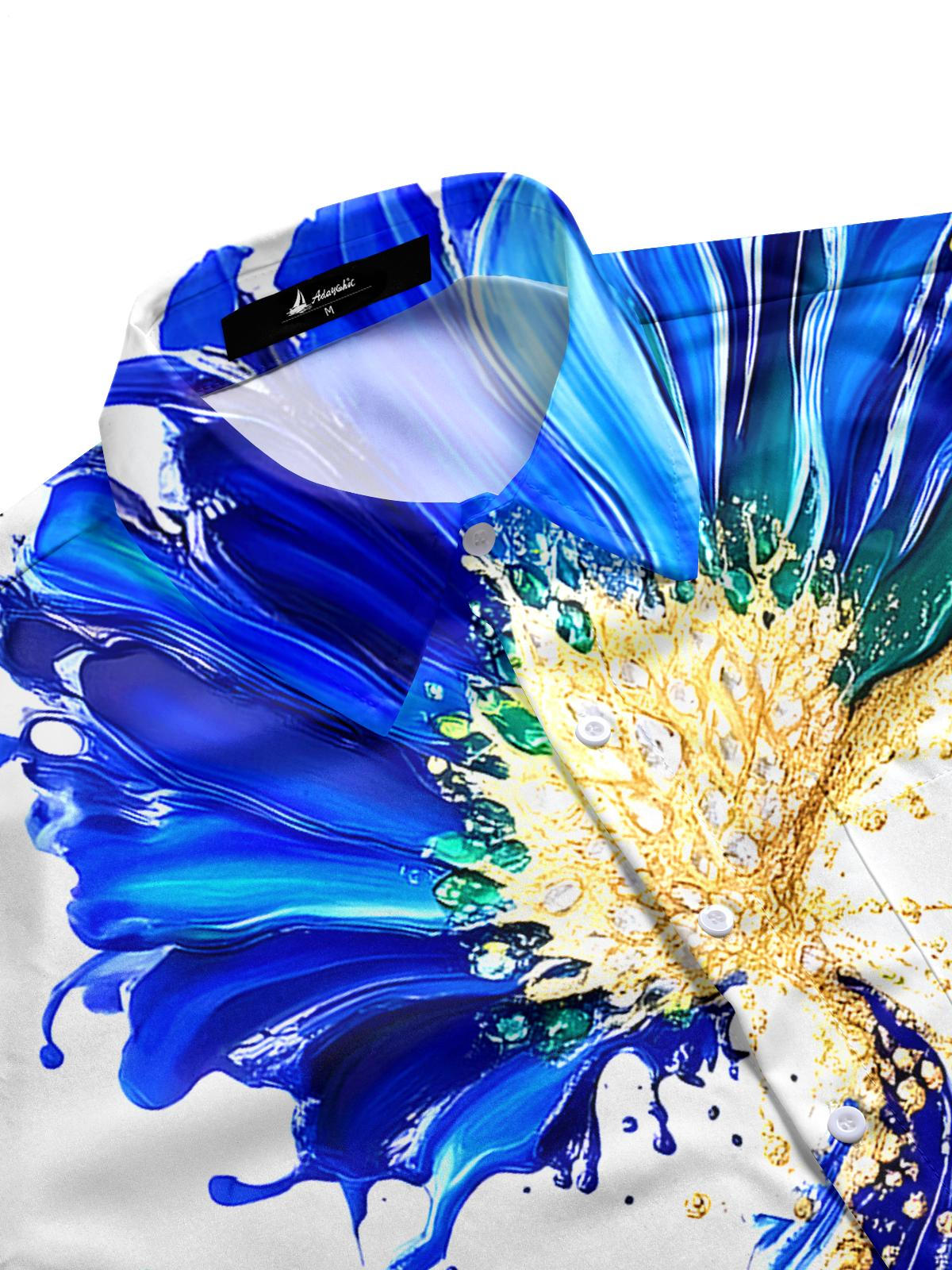 Hawaiian Floral Men's Pocket Short Sleeve Shirts