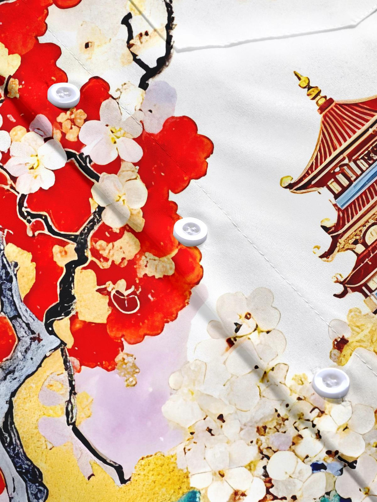 Floral Men's Pocket Short Sleeve Shirts