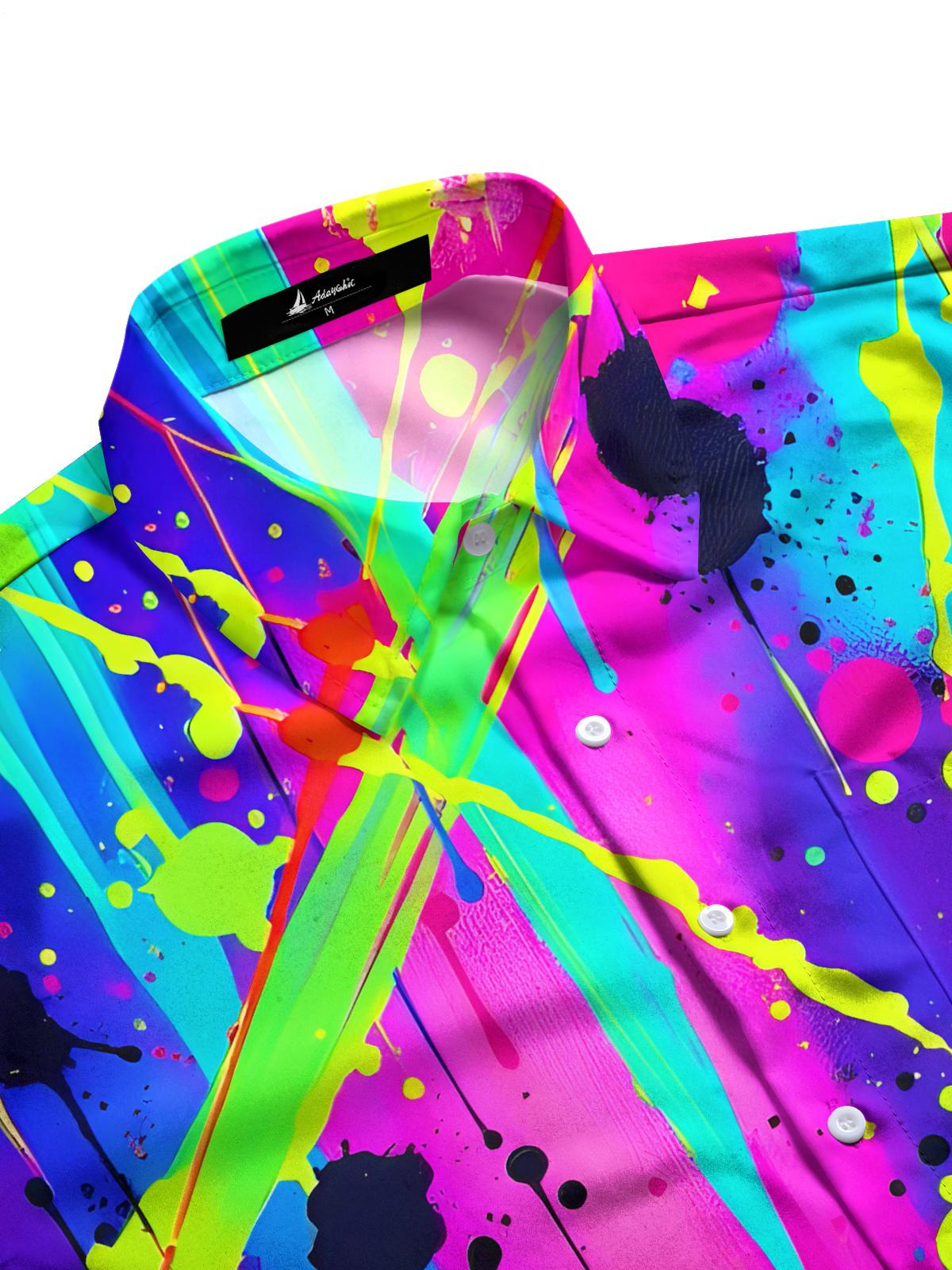 Tie Dye Abstract Men's Pocket Short Sleeve Shirts