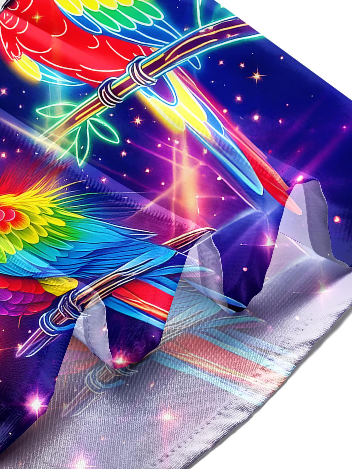 Hawaiian Parrot Leaf Men's Pocket Short Sleeve Shirts