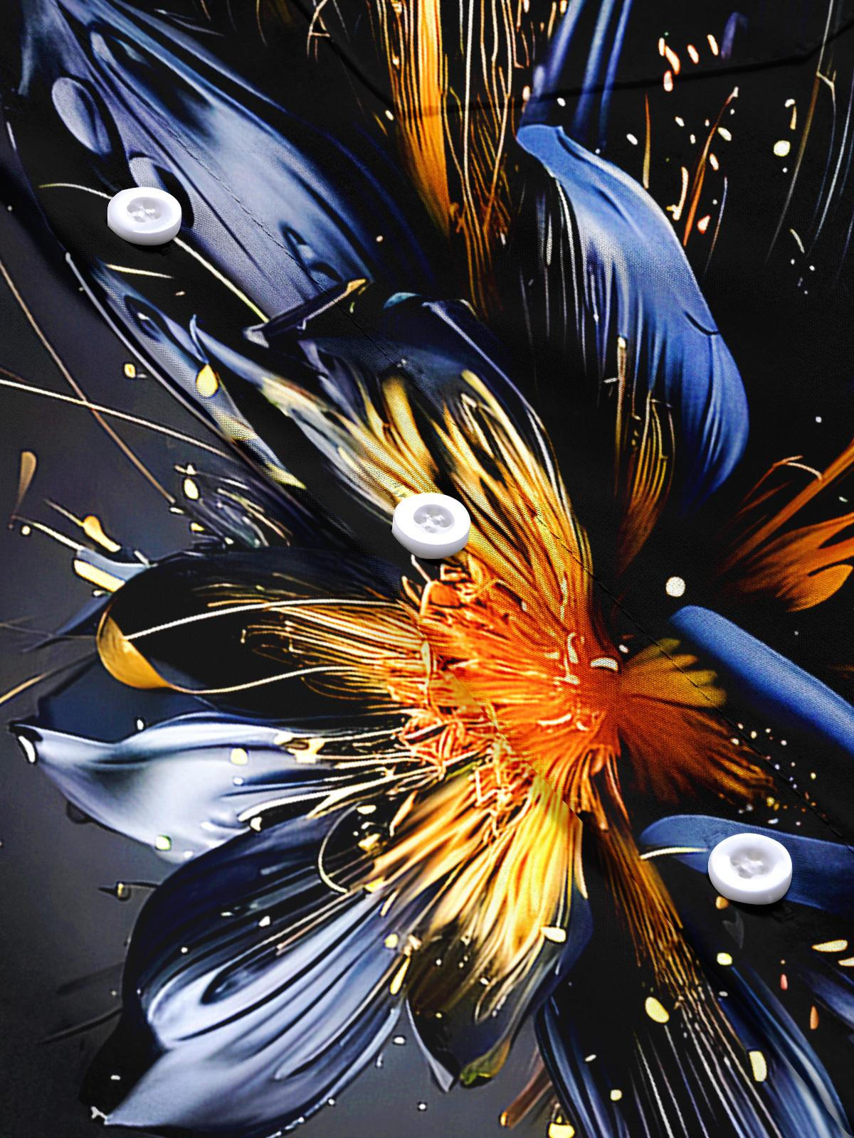 Floral Men's Pocket Short Sleeve Shirts