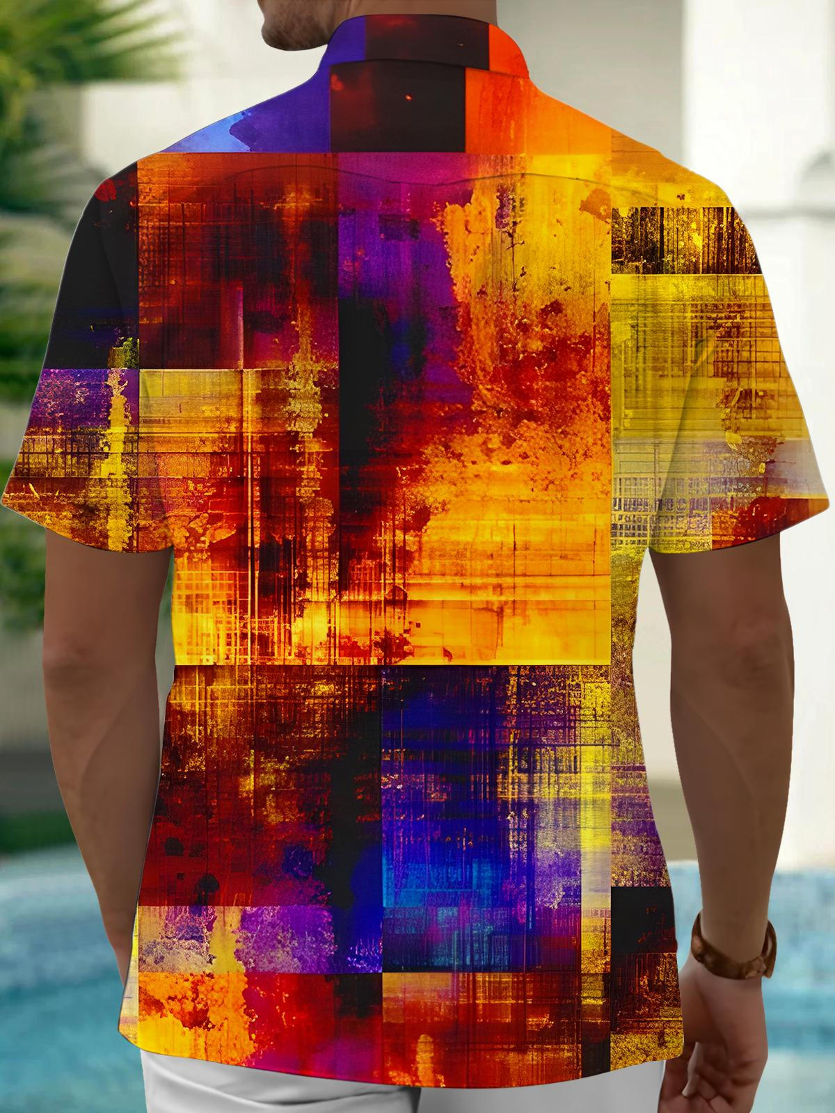 Geometry Men's Pocket Short Sleeve Shirts