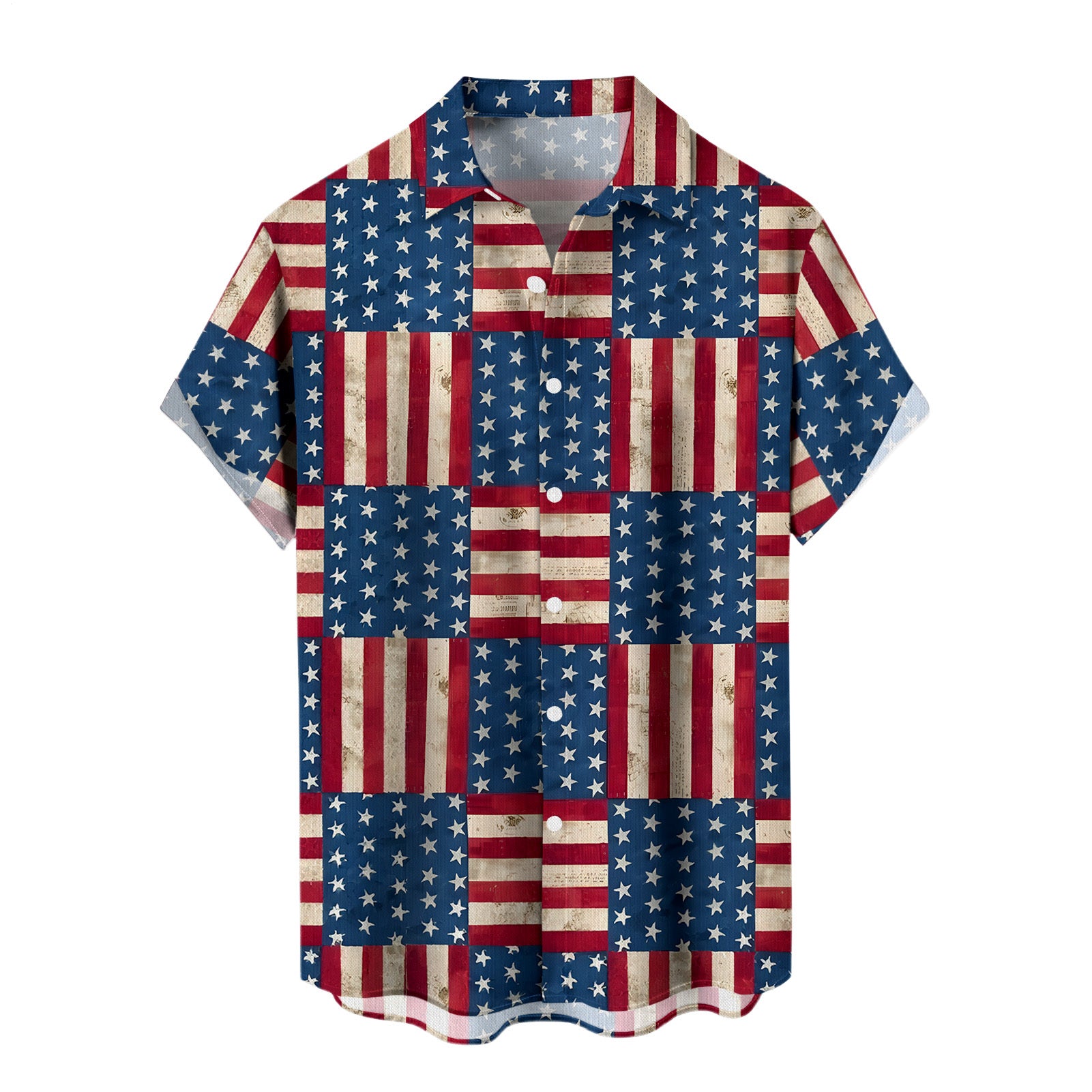 Patriotic Button Down Shirts for Men US Flag Short Sleeve Stars and Stripes Shirts Fashion Tops for Travel noble
