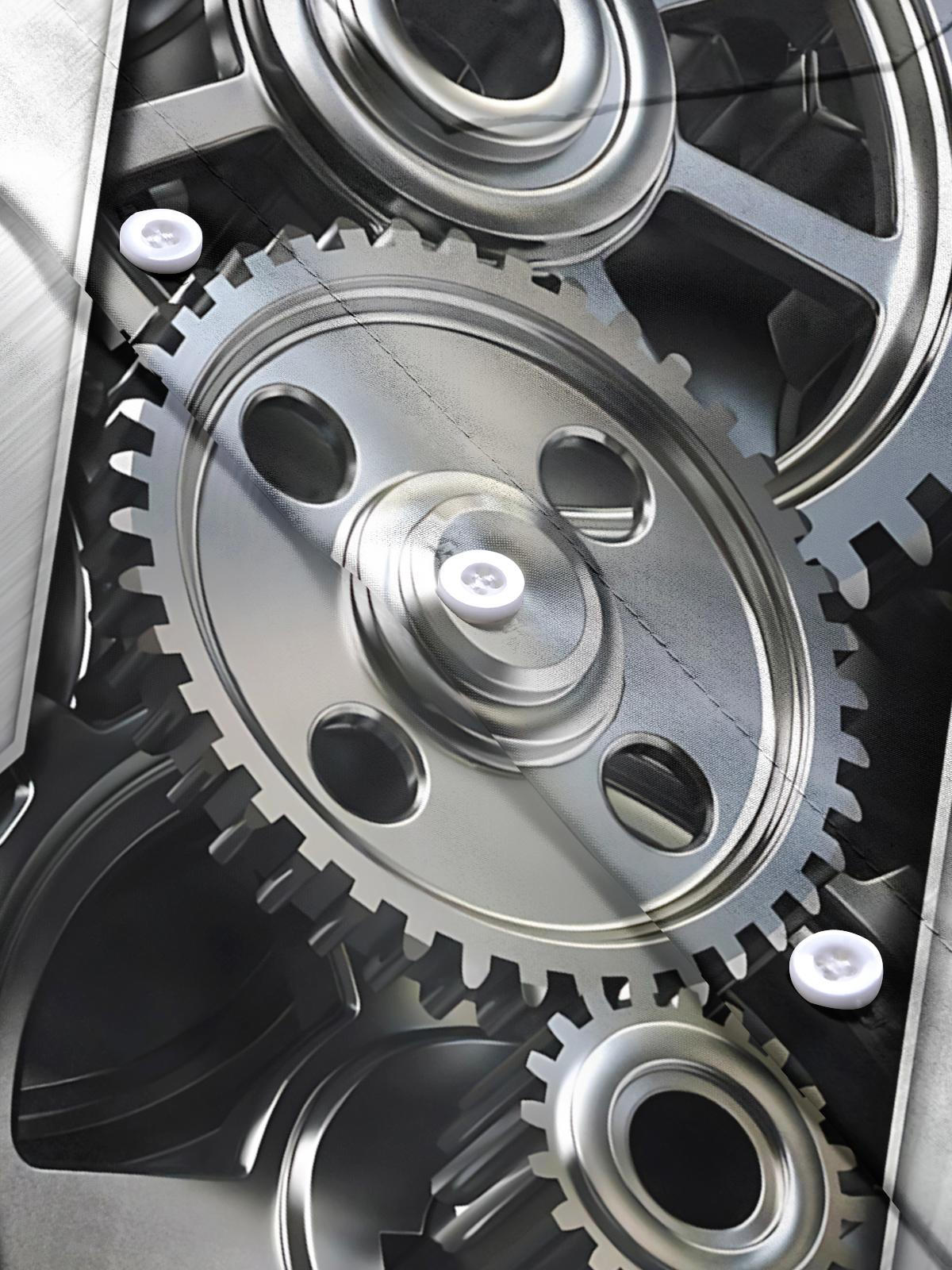 Gear Print Men's Pocket Short Sleeve Shirts