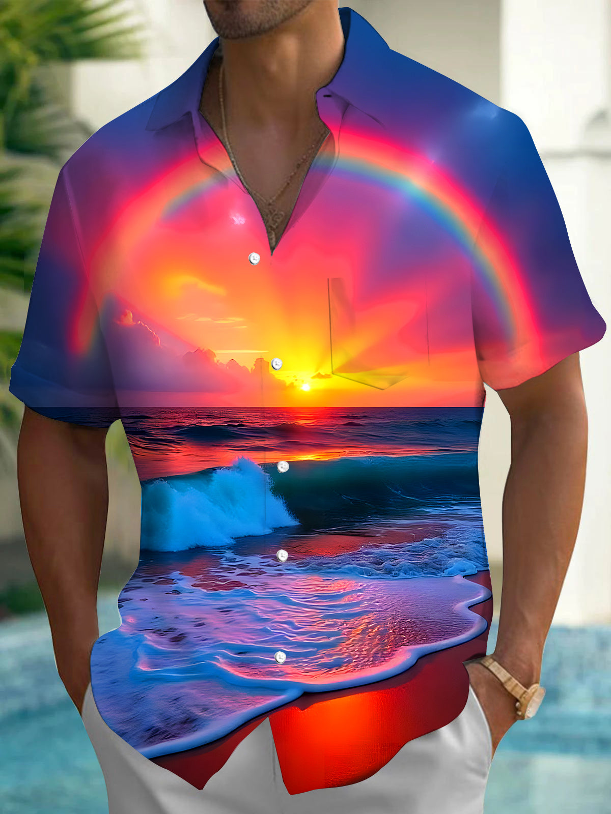 Sunset Men's Pocket Short Sleeve Shirts