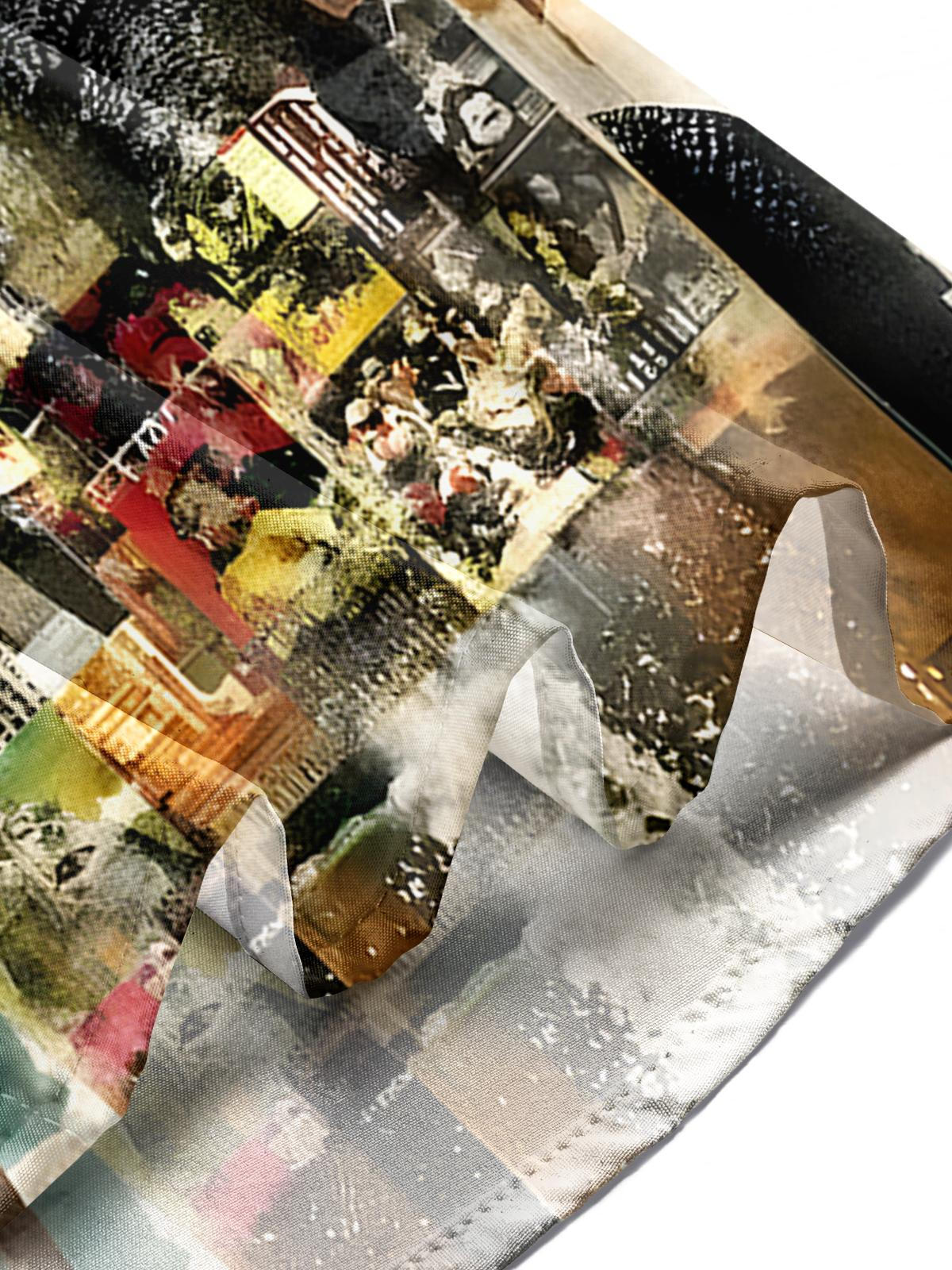 Hawaiian Coconut Tree Dinosaur Men's Pocket Short Sleeve Shirts