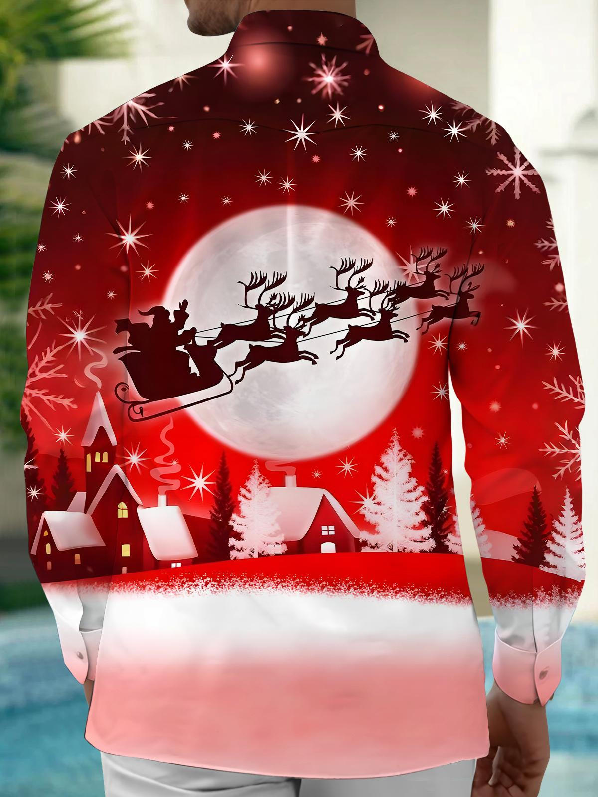 Christmas Men's Pocket Long Sleeve Shirts