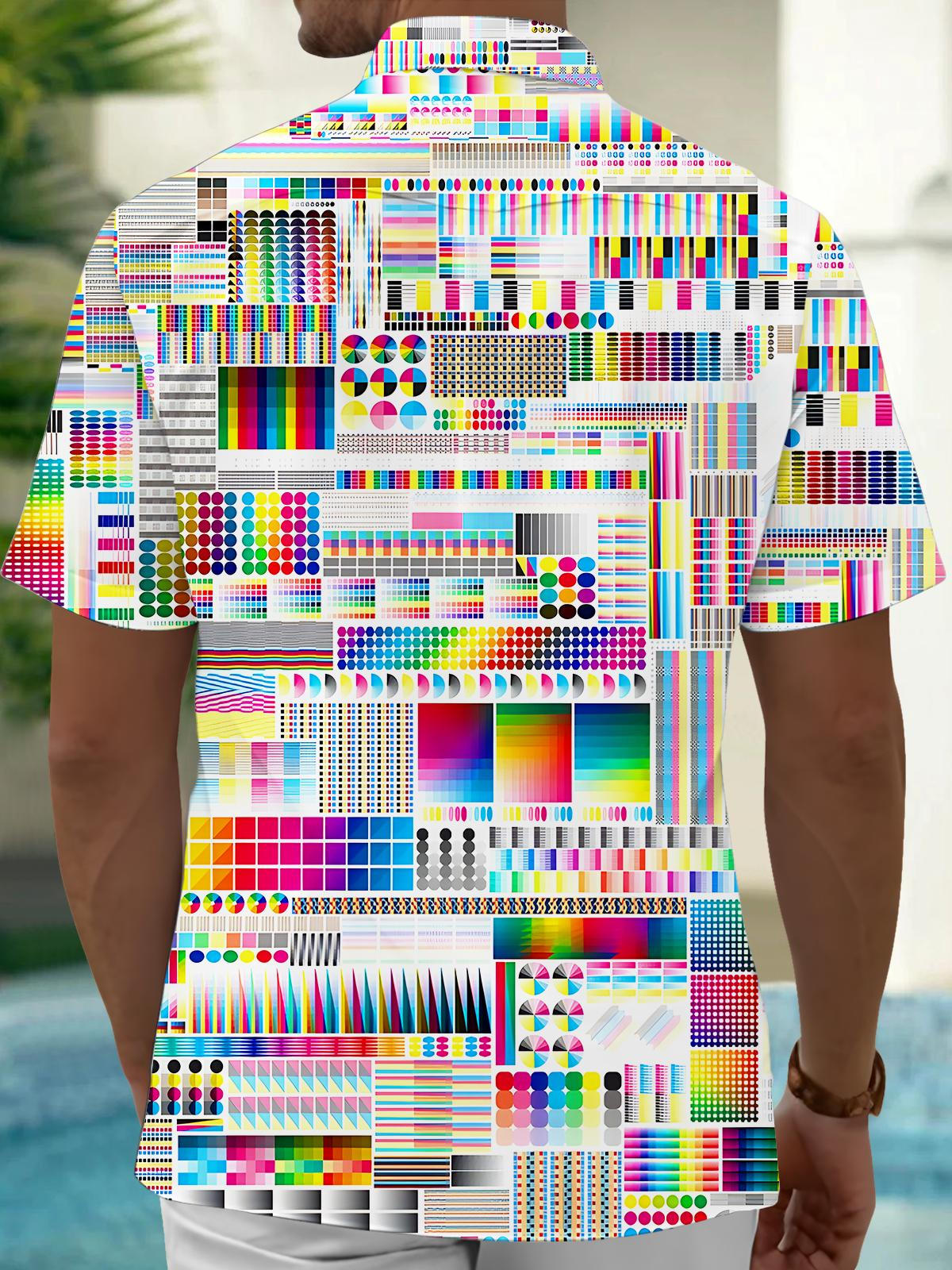 Geometry Men's Pocket Short Sleeve Shirts