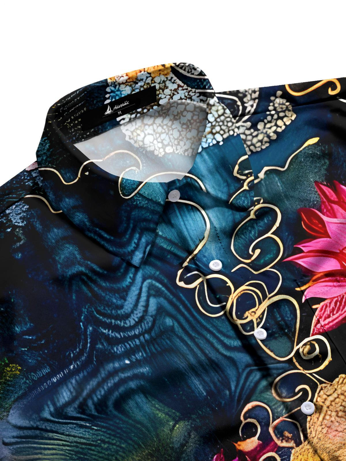 Floral Men's Pocket Short Sleeve Shirts