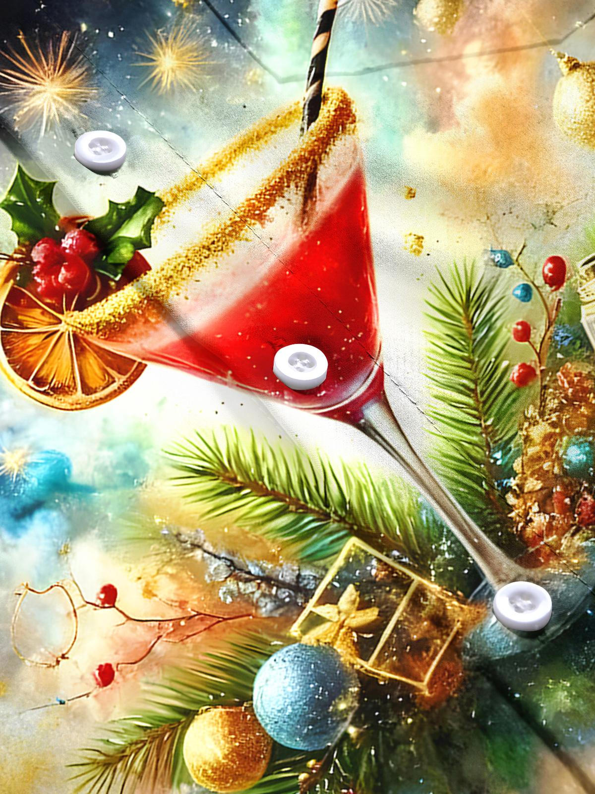 Cocktail Men's Pocket Short Sleeve Shirts