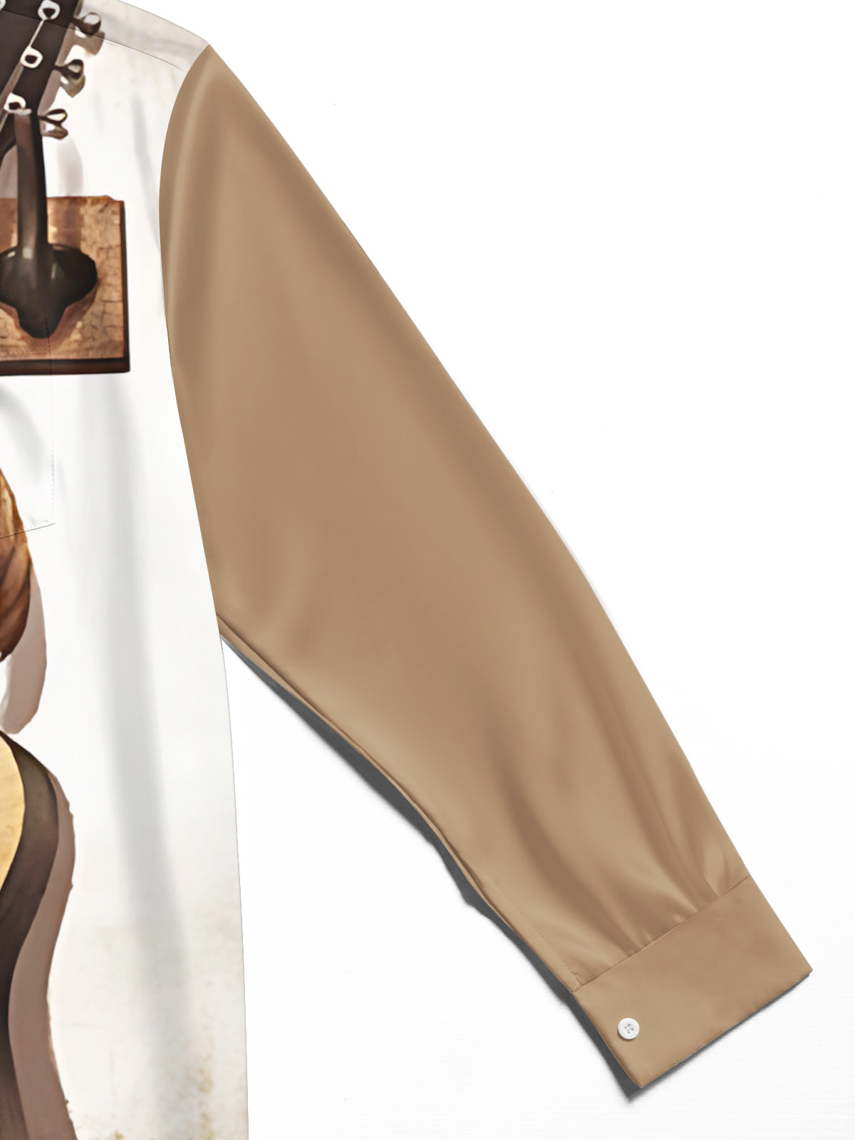 Guitar Print Men's Pocket Long Sleeve Shirts