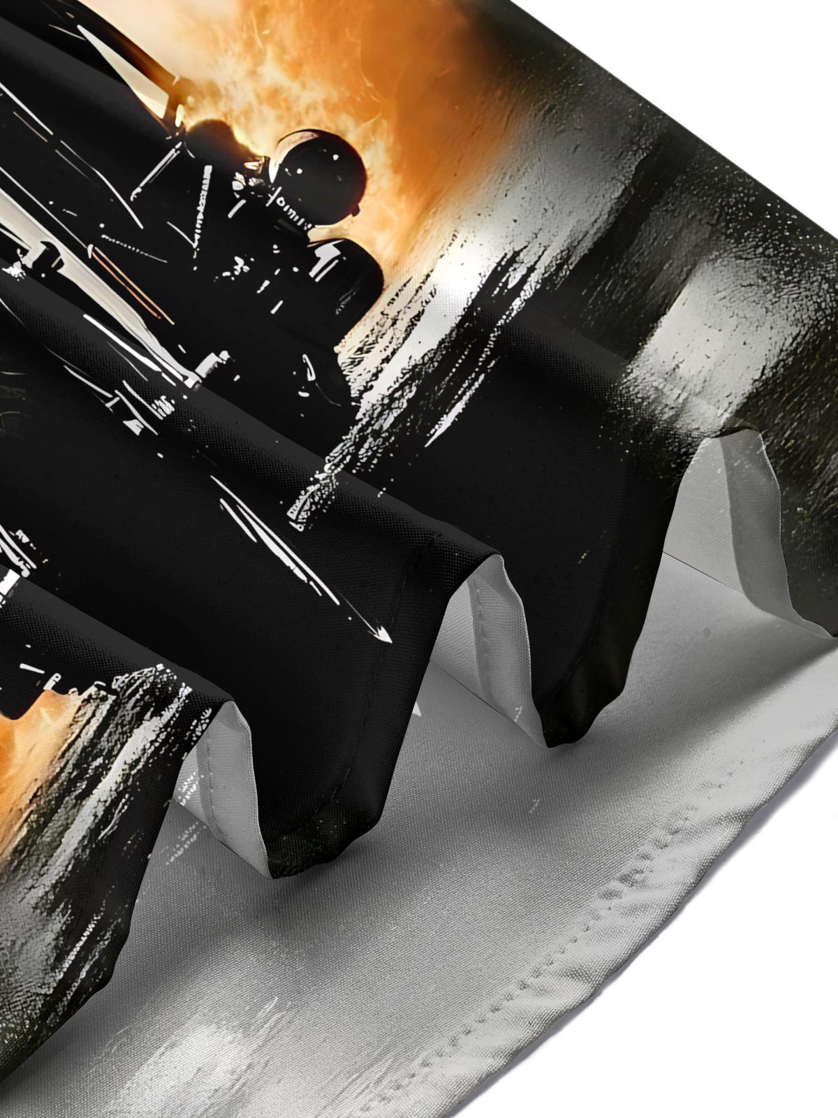 Motorcycle Print Men's Pocket Short Sleeve Shirts