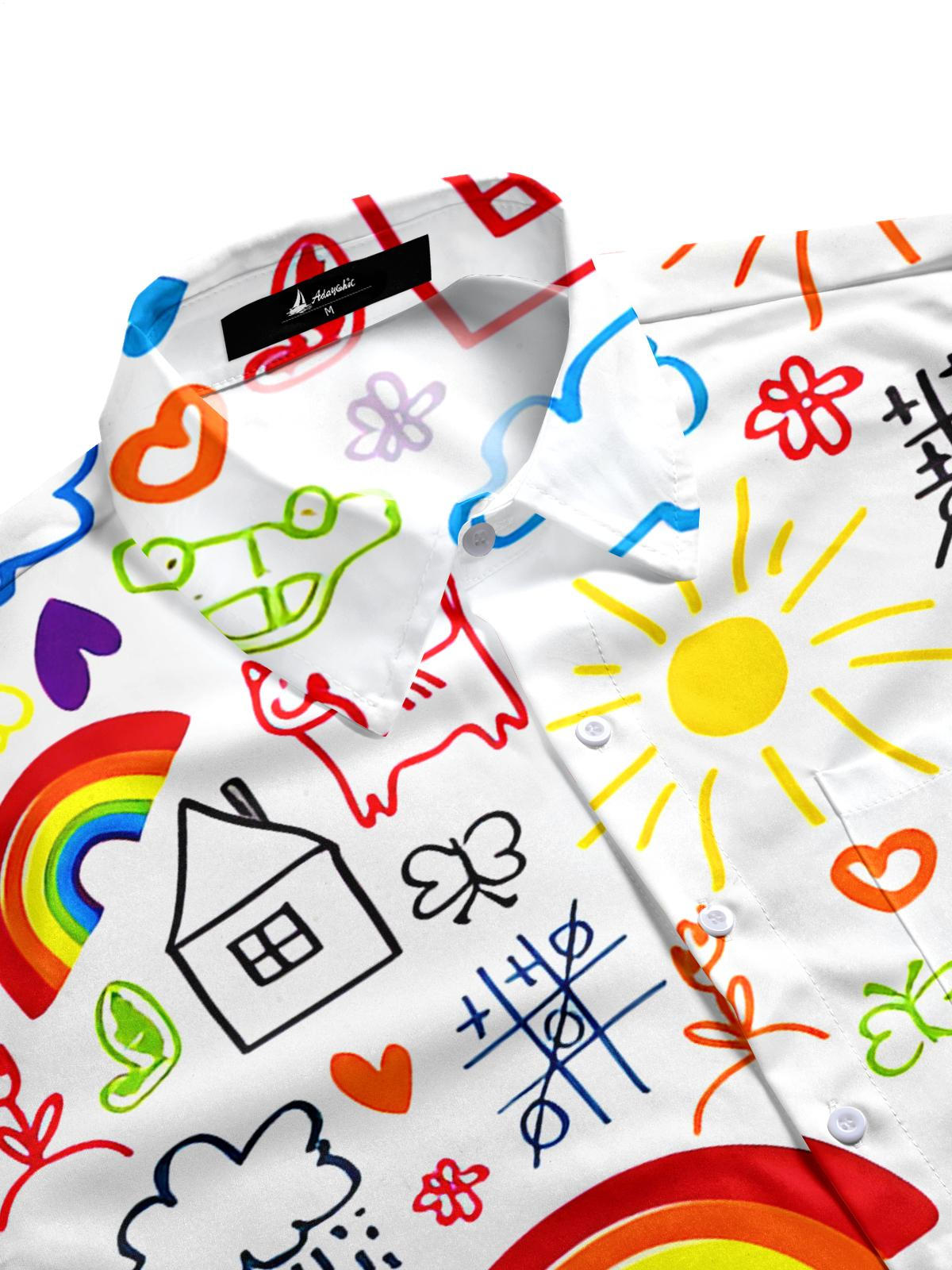 Funny Draw Men's Pocket Short Sleeve Shirts