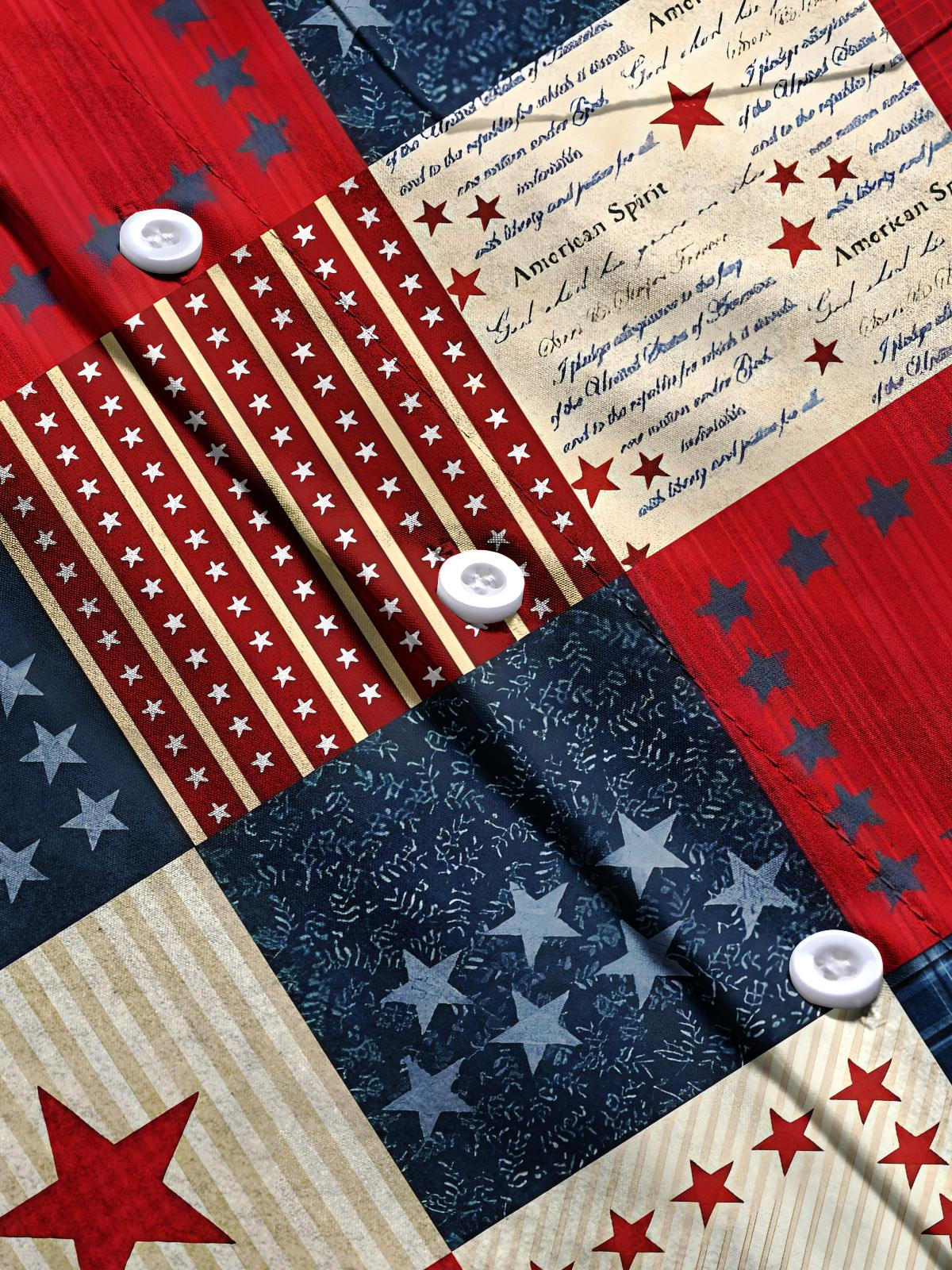 Independence Day Men's Pocket Short Sleeve Shirts