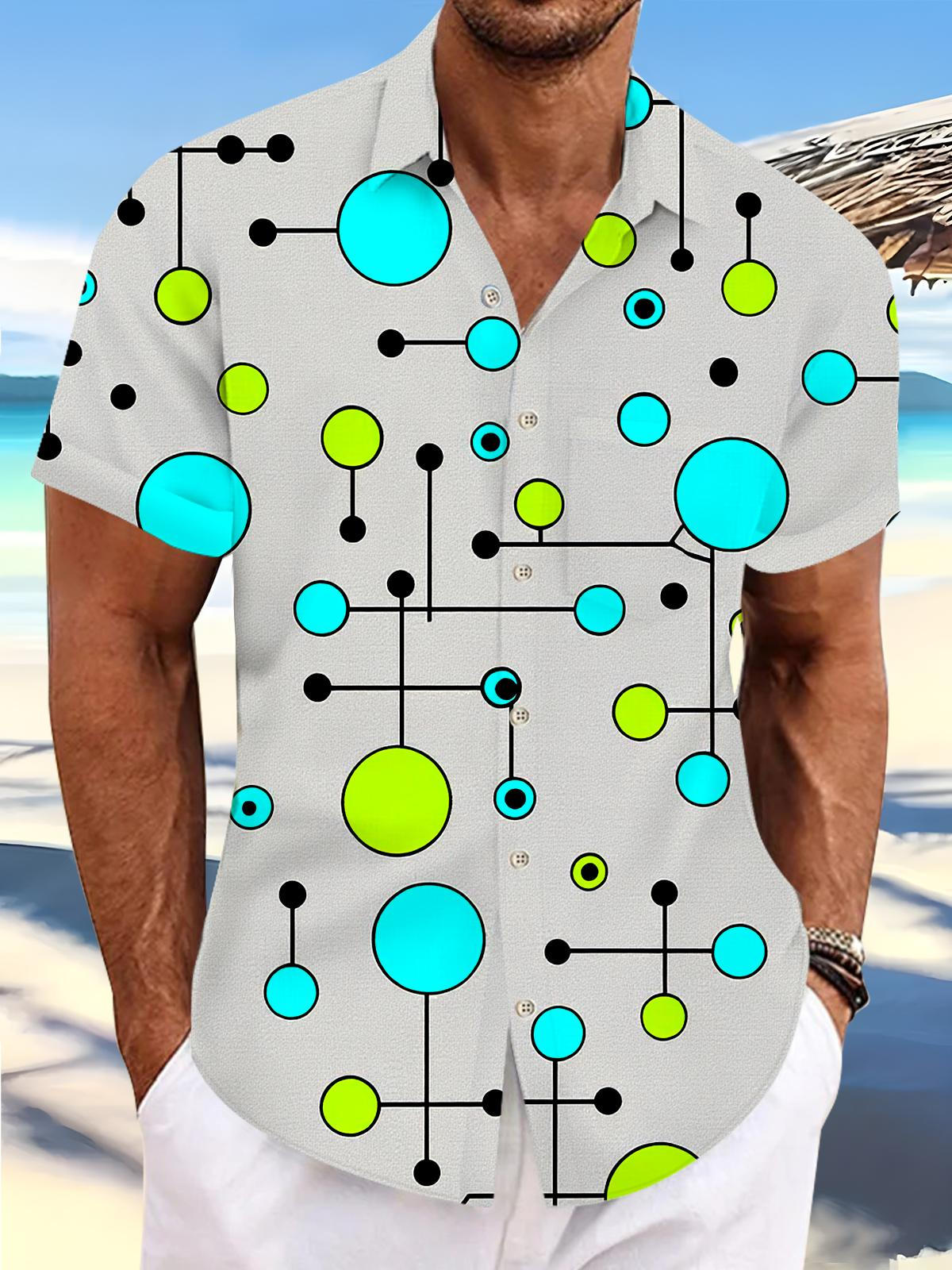 Geometry Men's Pocket Short Sleeve Shirts