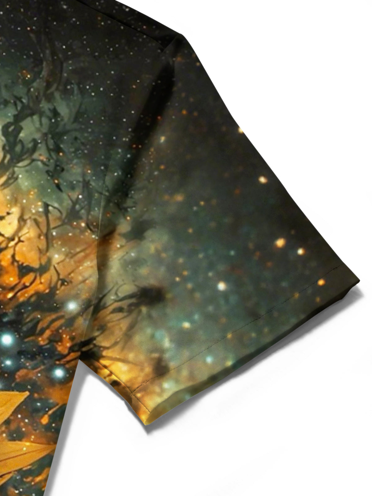 Sunflower Starry Sky Print Men's Pocket Short Sleeve Shirts