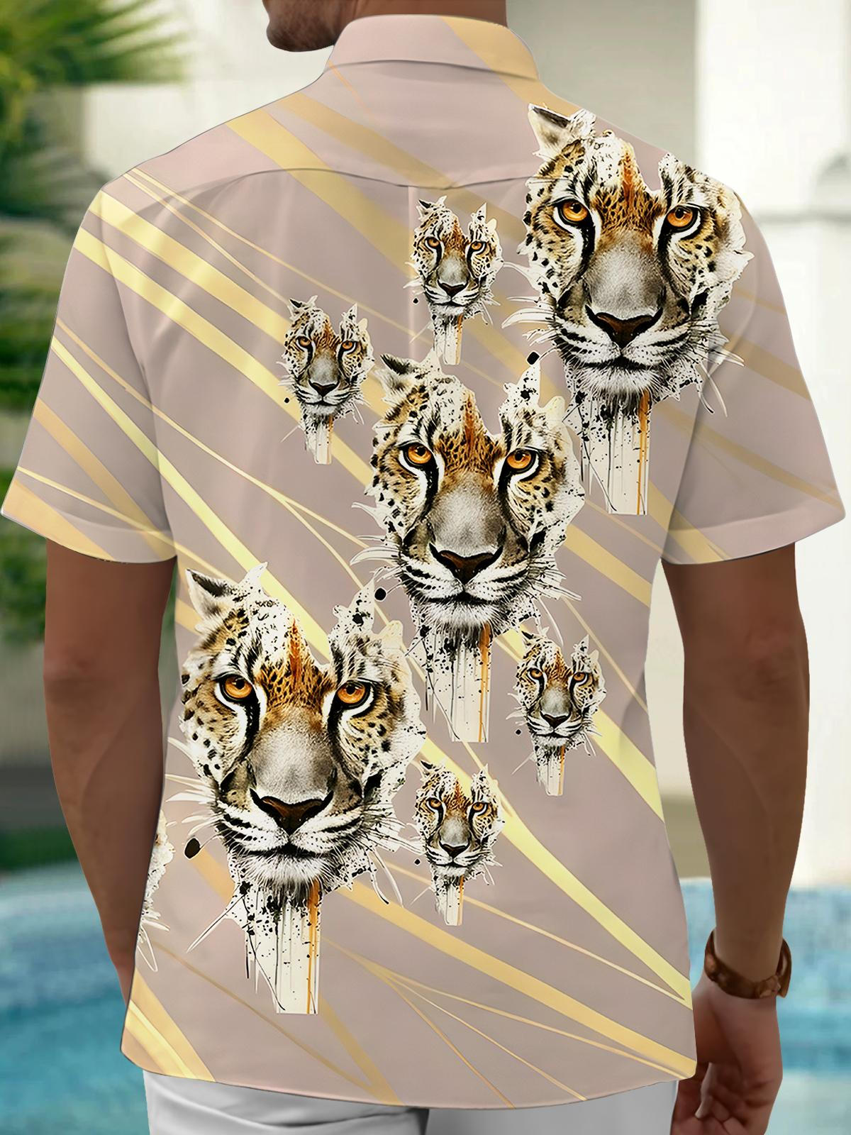 Cheetah Men's Pocket Short Sleeve Shirts
